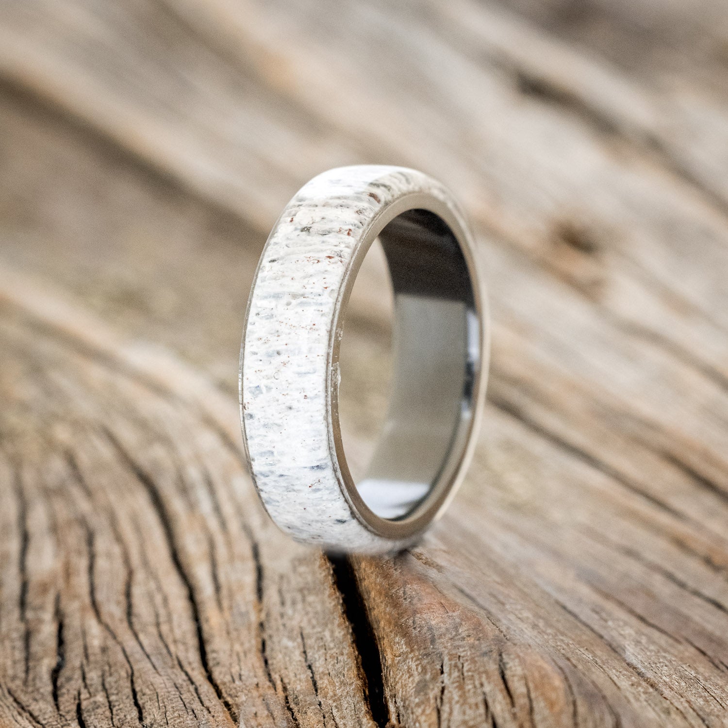 "HAVEN" - ANTLER WEDDING BAND - READY TO SHIP-4