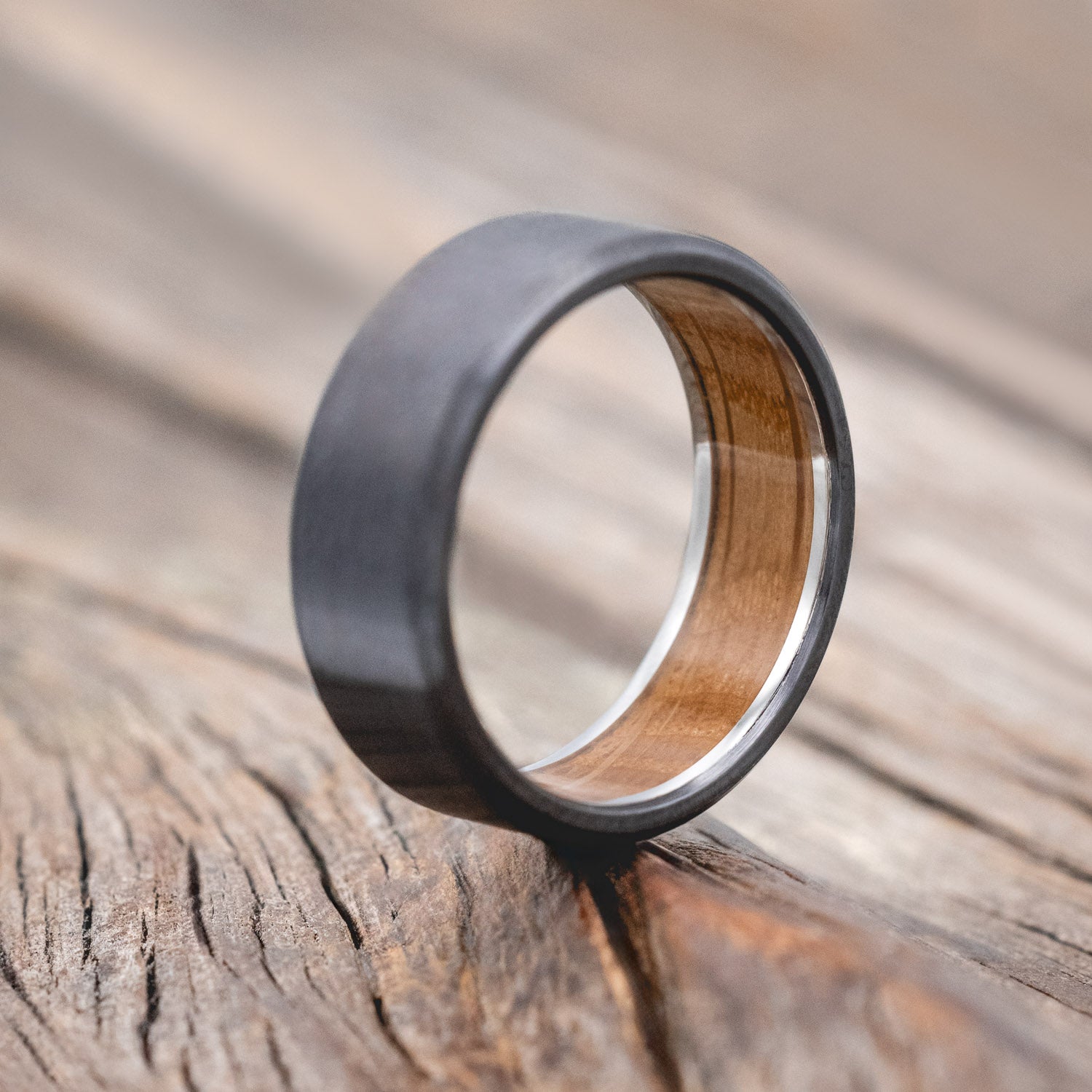 LINED WEDDING BAND WITH A CUSTOM FINISH-Staghead Designs