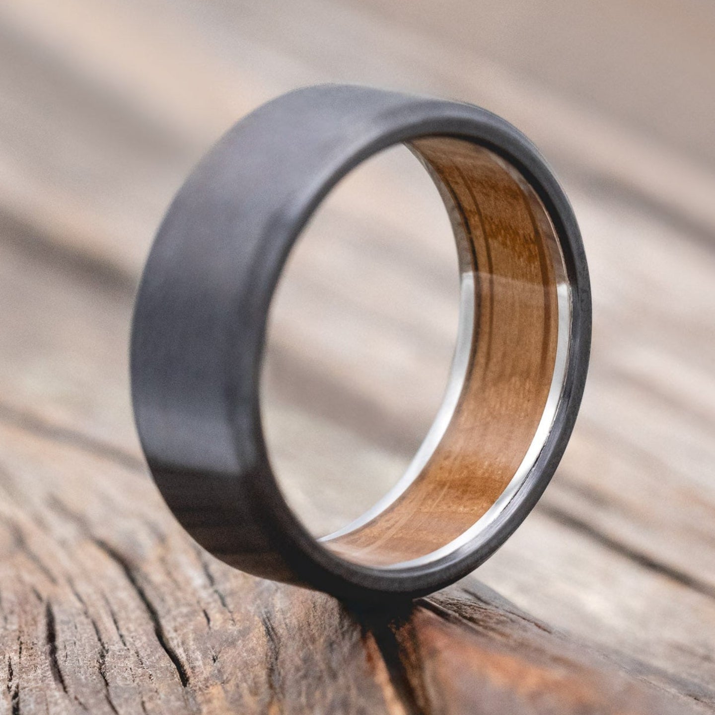 LINED WEDDING BAND WITH A CUSTOM FINISH-Staghead Designs