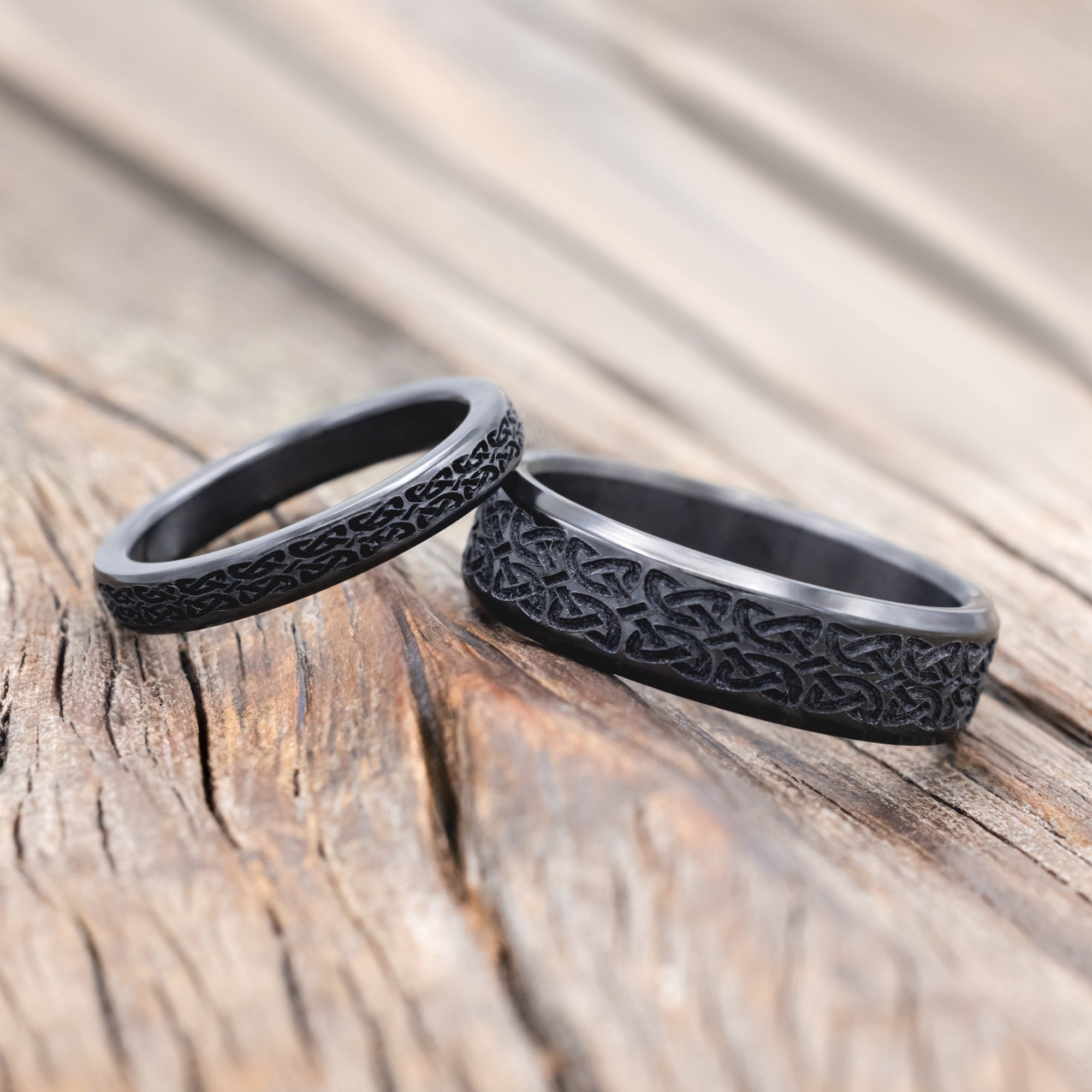 MATCHING SET OF CELTIC LOVE KNOT WEDDING BANDS-Staghead Designs