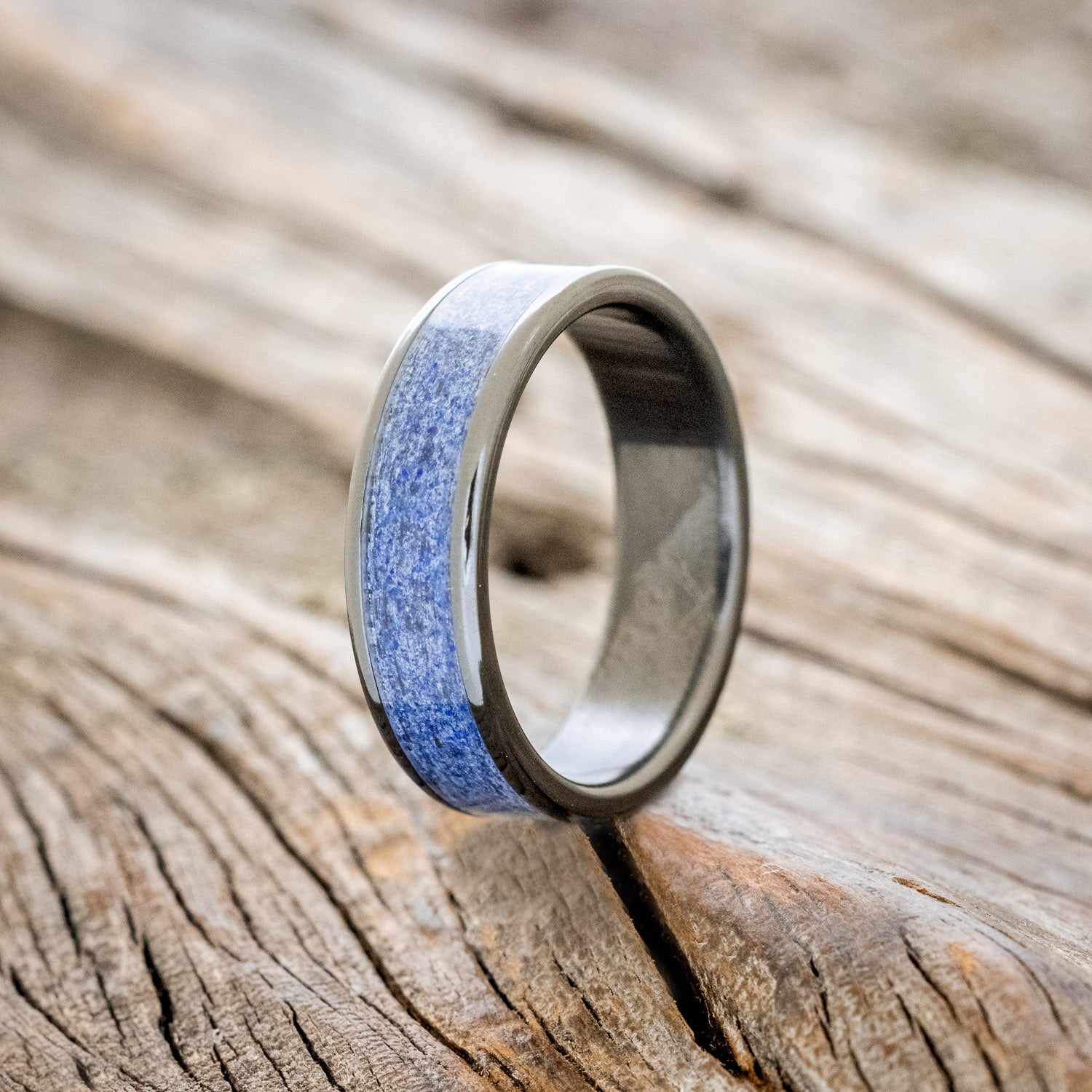 "RAINIER" - LAPIS LAZULI WEDDING BAND-4