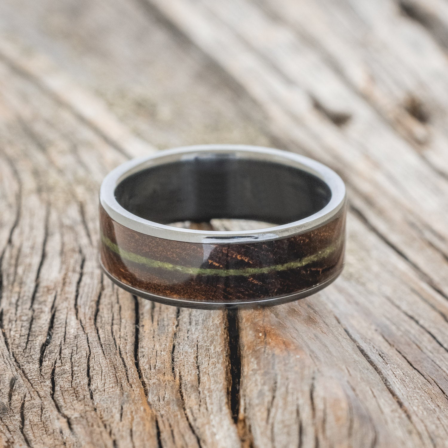 "RAINIER" - IRONWOOD & MOSS WEDDING BAND-6