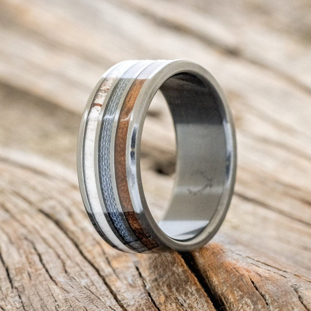 RIO - ANTLER & BLUE FISHING LINE WEDDING BAND