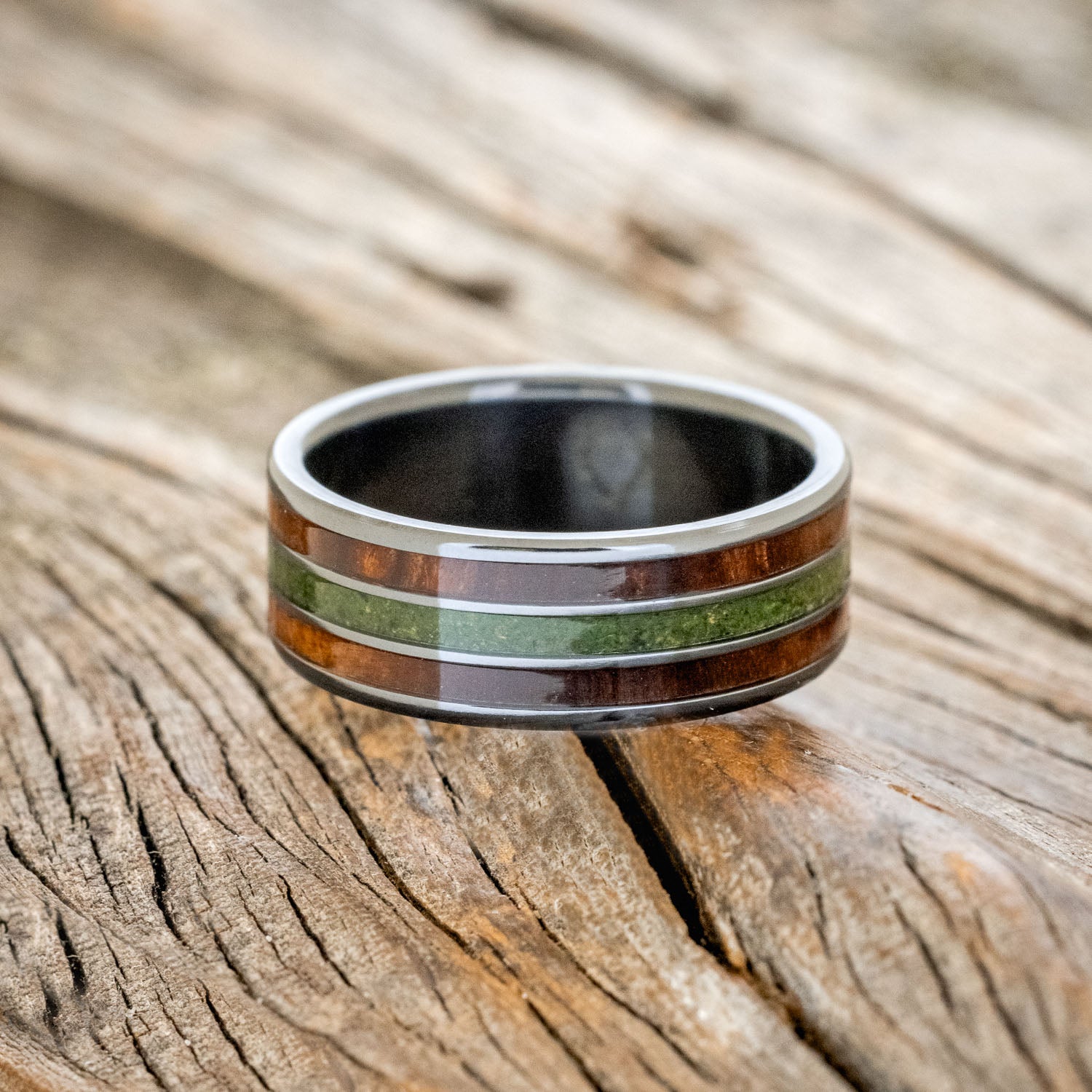 "RIO" - REDWOOD & MOSS WEDDING BAND-9