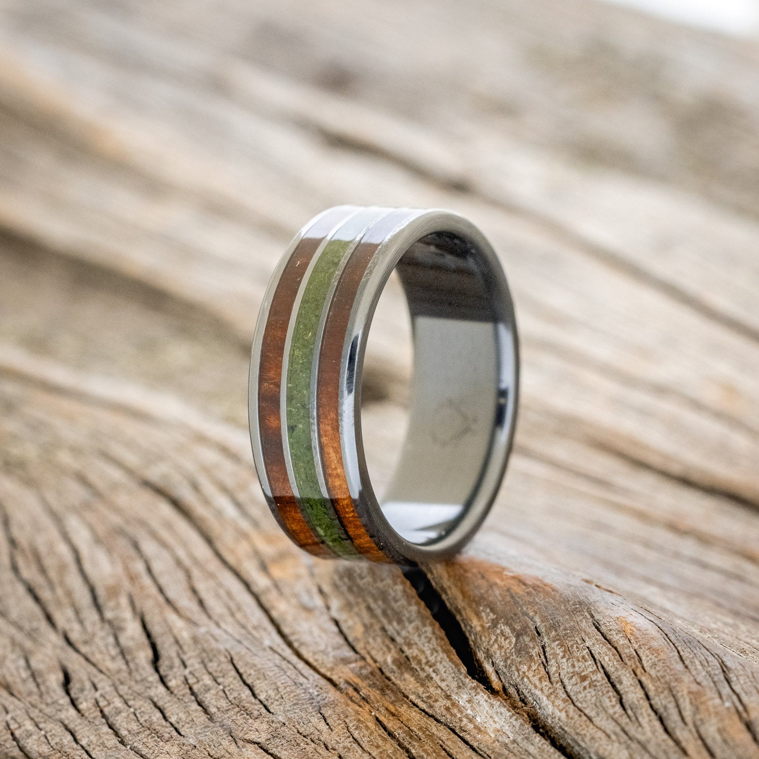 "RIO" - REDWOOD & MOSS WEDDING BAND-7