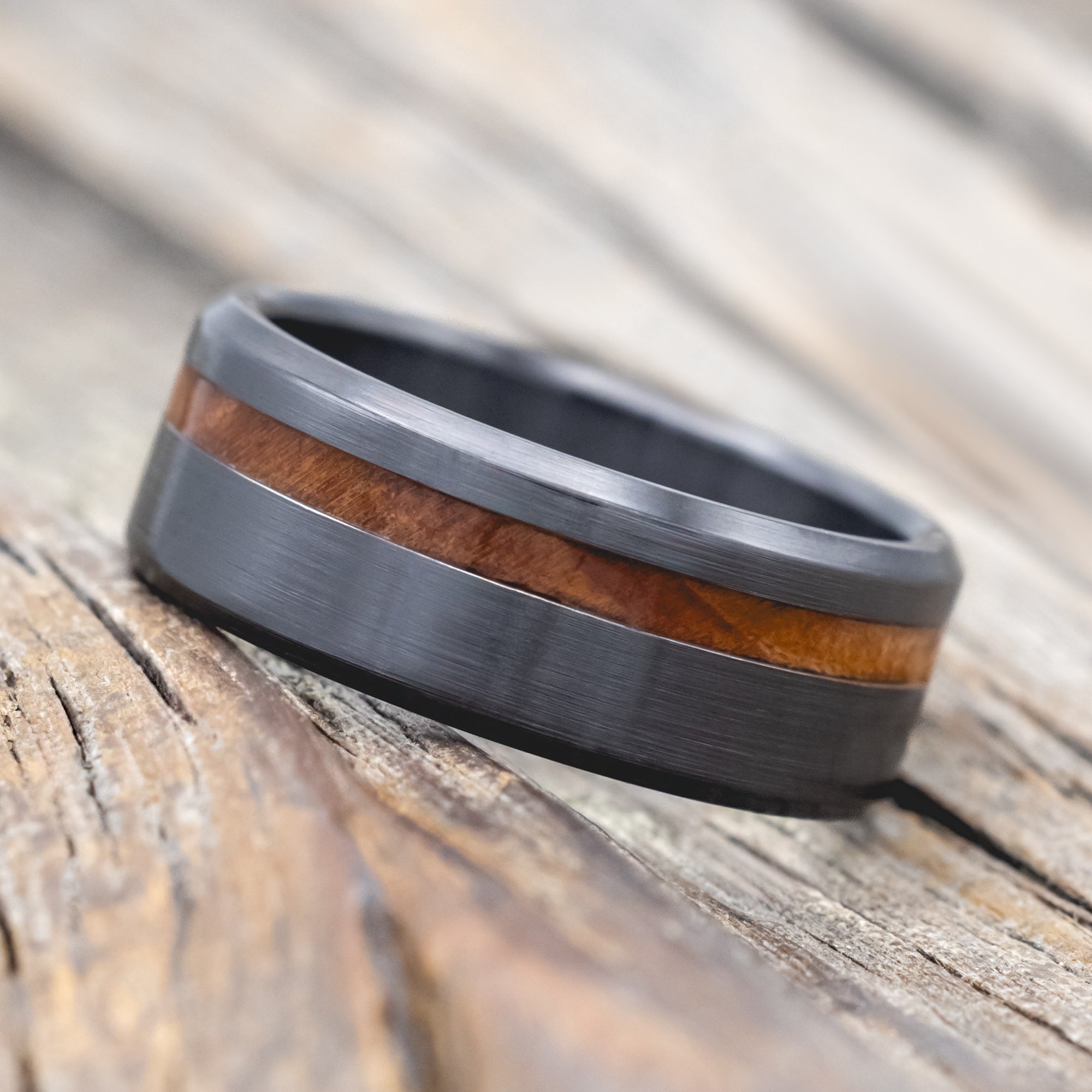 "VERTIGO" - REDWOOD WEDDING RING-Staghead Designs