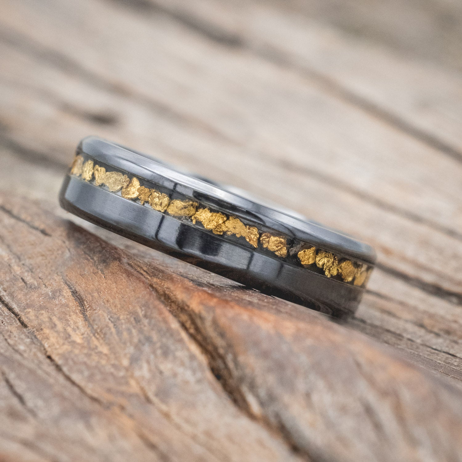 "VERTIGO" - GOLD NUGGET WEDDING RING-Staghead Designs