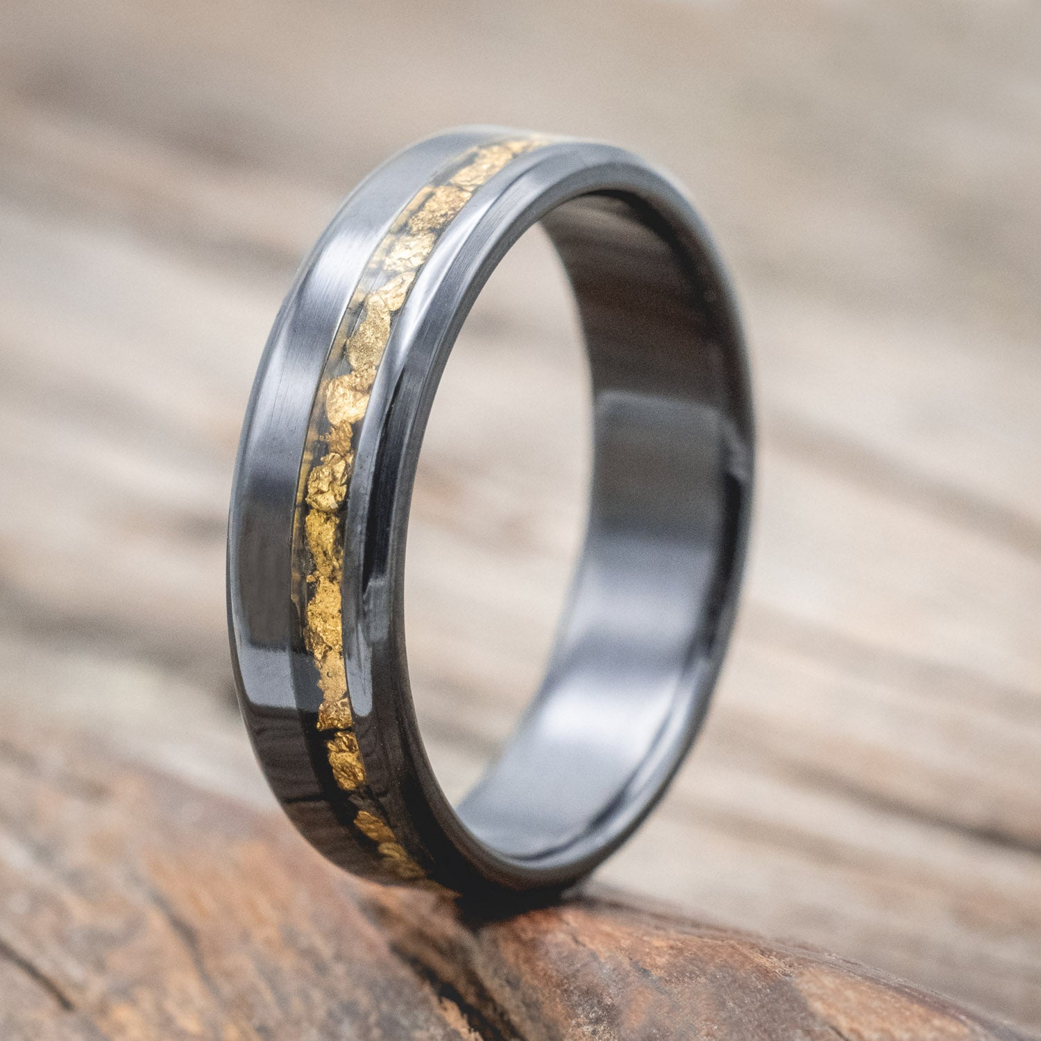 "VERTIGO" - GOLD NUGGET WEDDING RING-Staghead Designs