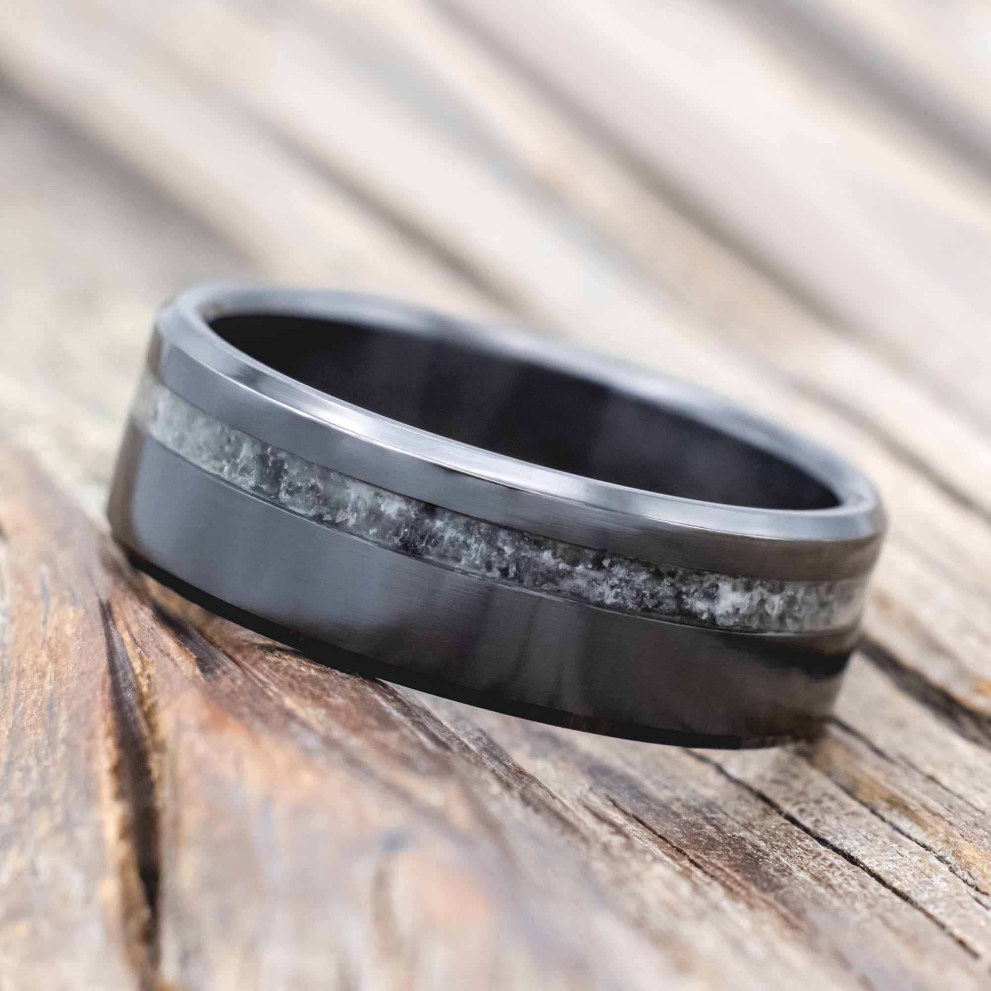 "VERTIGO" - MOLDAVITE WEDDING BAND-Staghead Designs