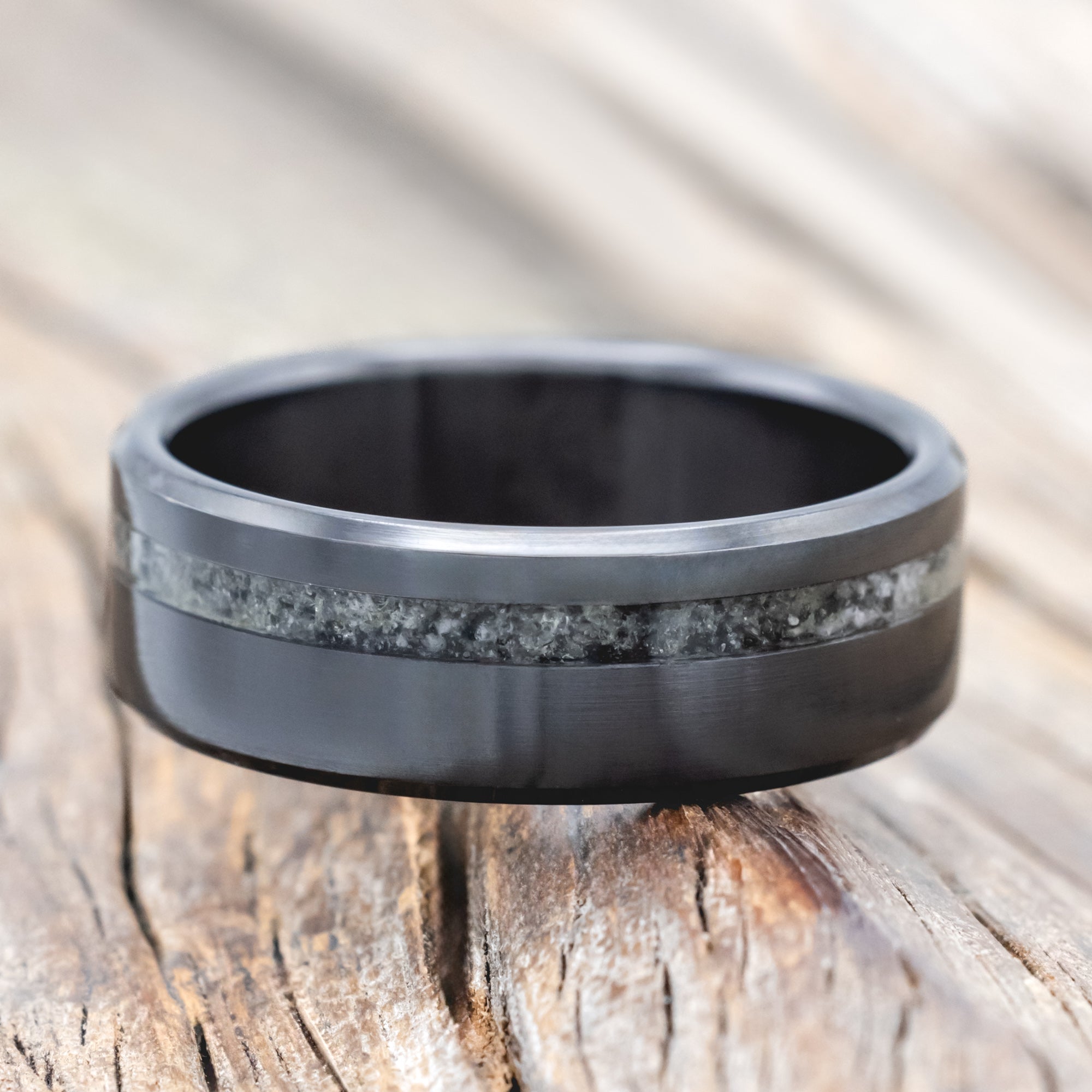 "VERTIGO" - MOLDAVITE WEDDING BAND-Staghead Designs