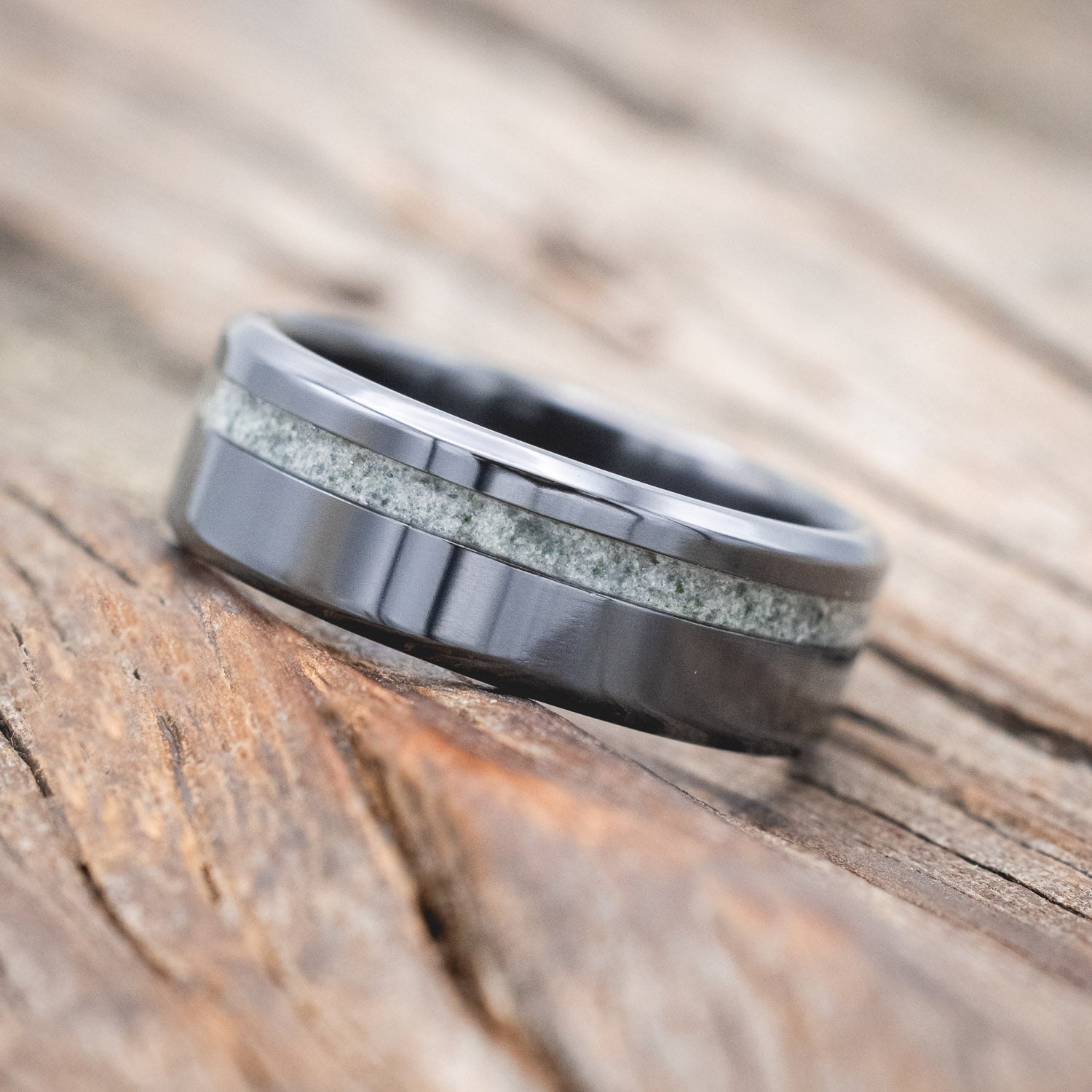 "VERTIGO" - MOSS AGATE WEDDING BAND-Staghead Designs