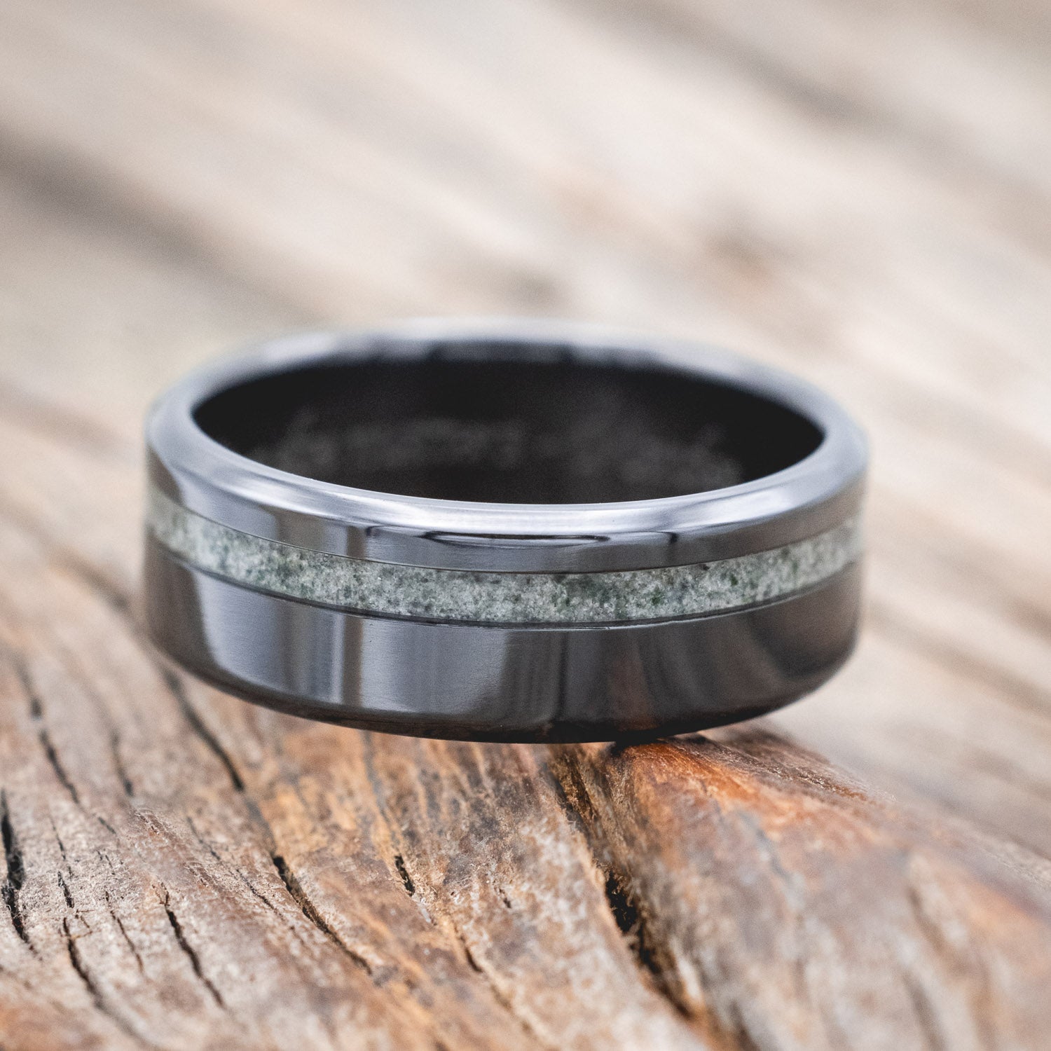 "VERTIGO" - MOSS AGATE WEDDING BAND-Staghead Designs