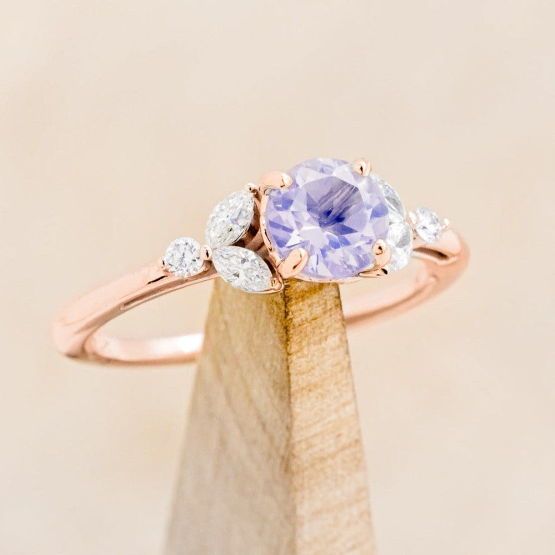 "BLOSSOM" - ROUND CUT ENGAGEMENT RING WITH DIAMOND ACCENTS-Staghead Designs