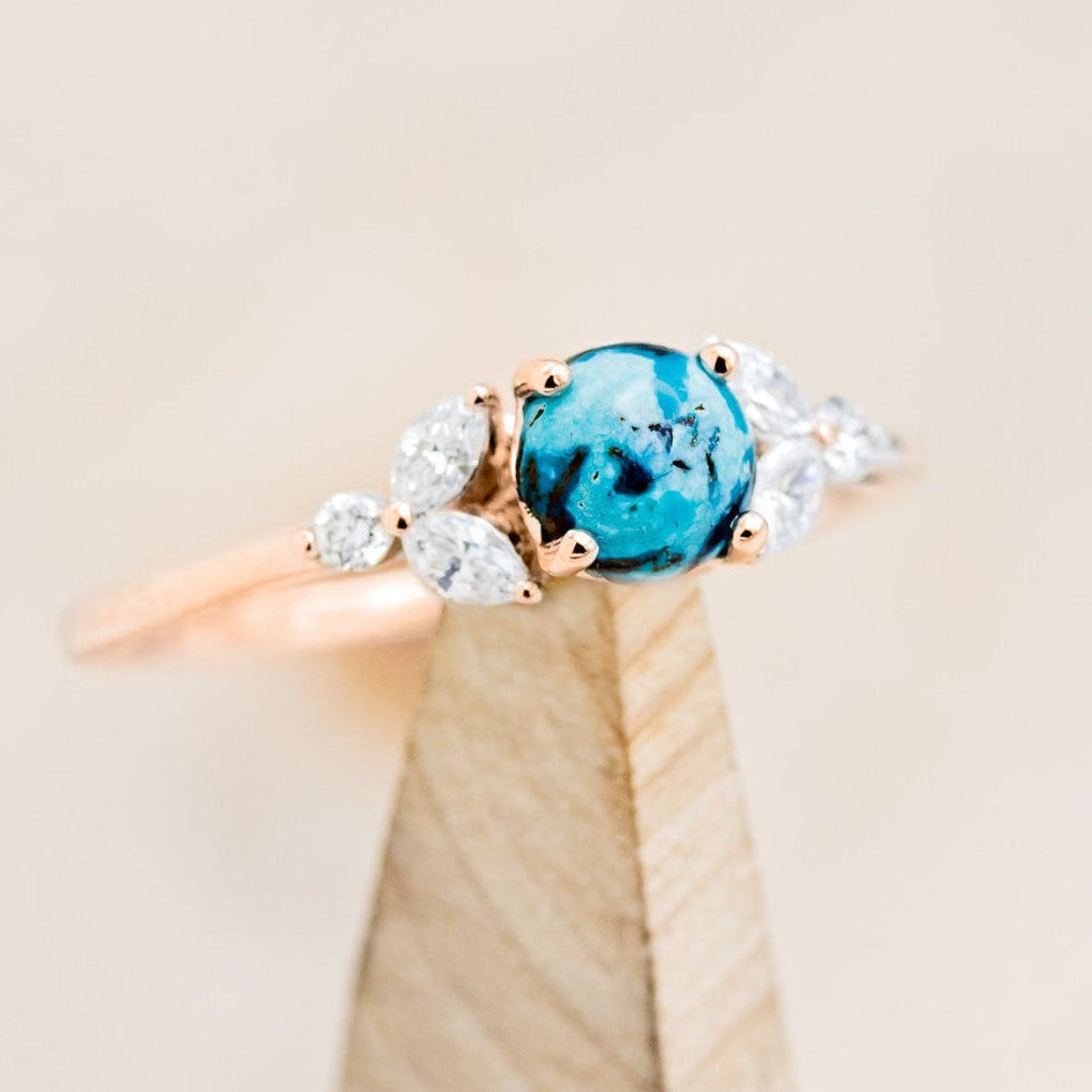 "BLOSSOM" - ROUND CUT ENGAGEMENT RING WITH DIAMOND ACCENTS-Staghead Designs