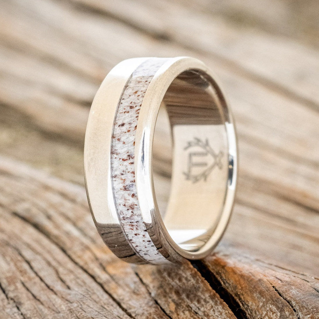 "CASTOR" - OFFSET ANTLER WEDDING RING-1