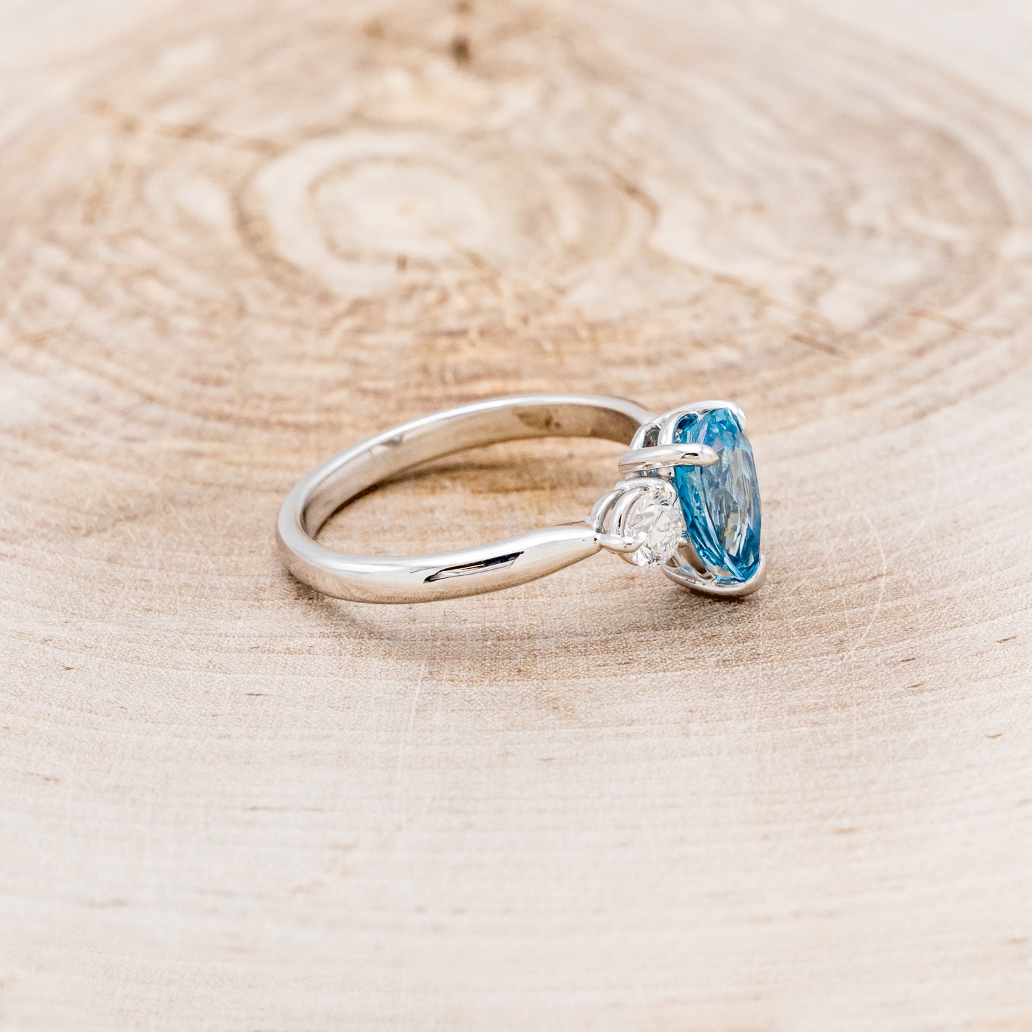 "NAYA" - ENGAGEMENT RING WITH DIAMOND ACCENTS - MOUNTING ONLY - SELECT YOUR OWN STONE-7