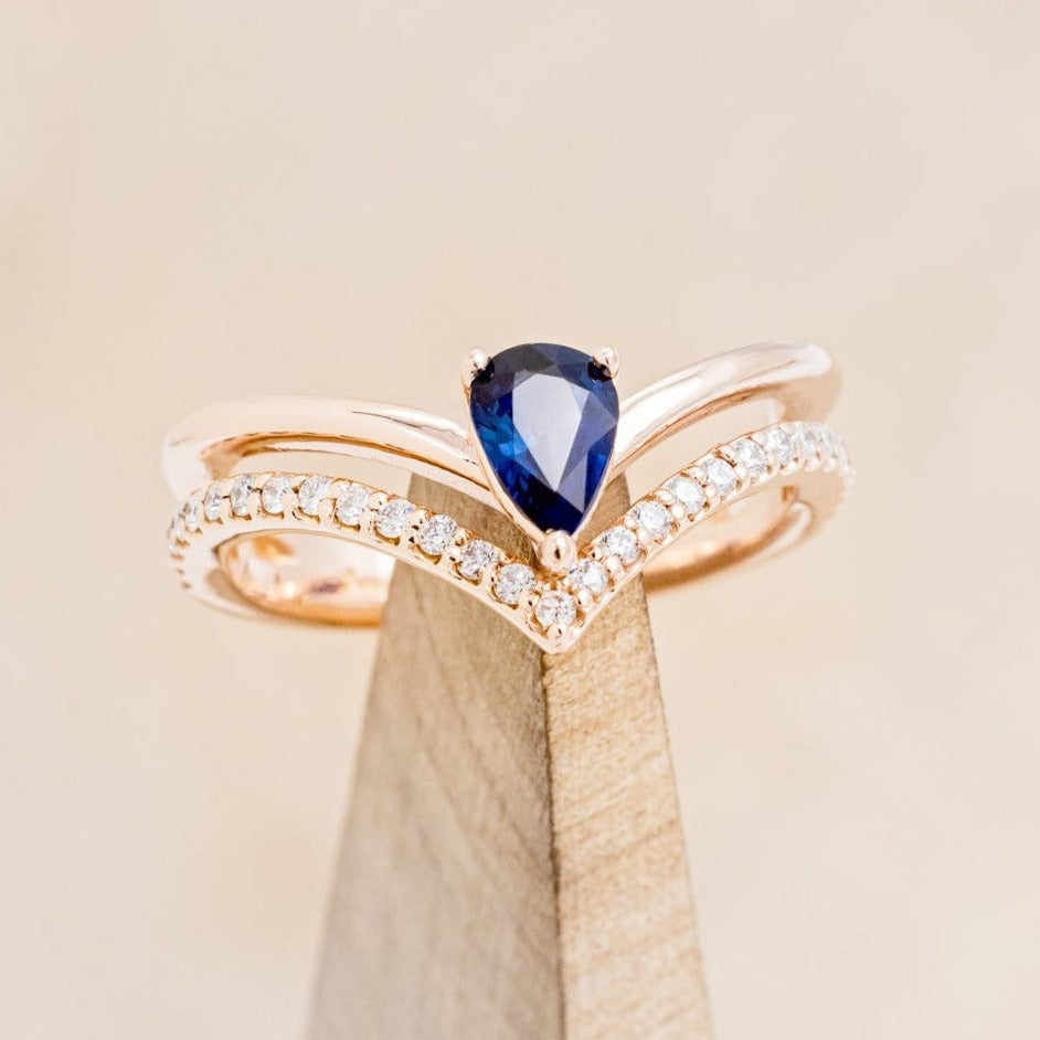 "CICELY" - PEAR-SHAPED BLUE SAPPHIRE ENGAGEMENT RING WITH DIAMOND ACCENTS-1
