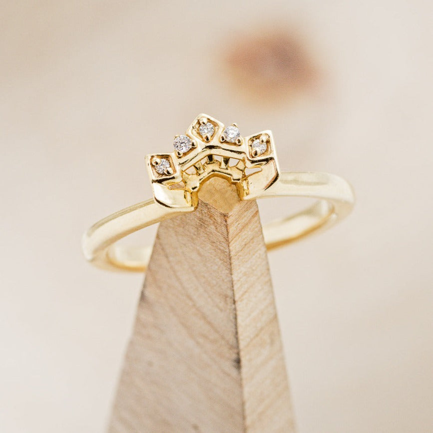 "CLEOPATRA" - 14K GOLD DIAMOND TRACER WEDDING BAND-1