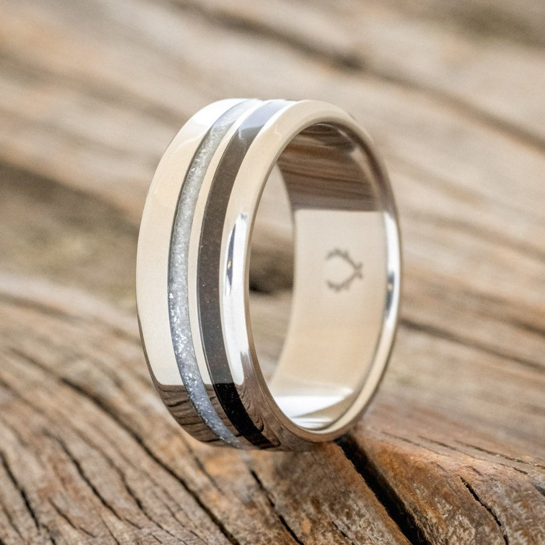 "COSMO" - DIAMOND DUST & COFFEE WEDDING BAND-1