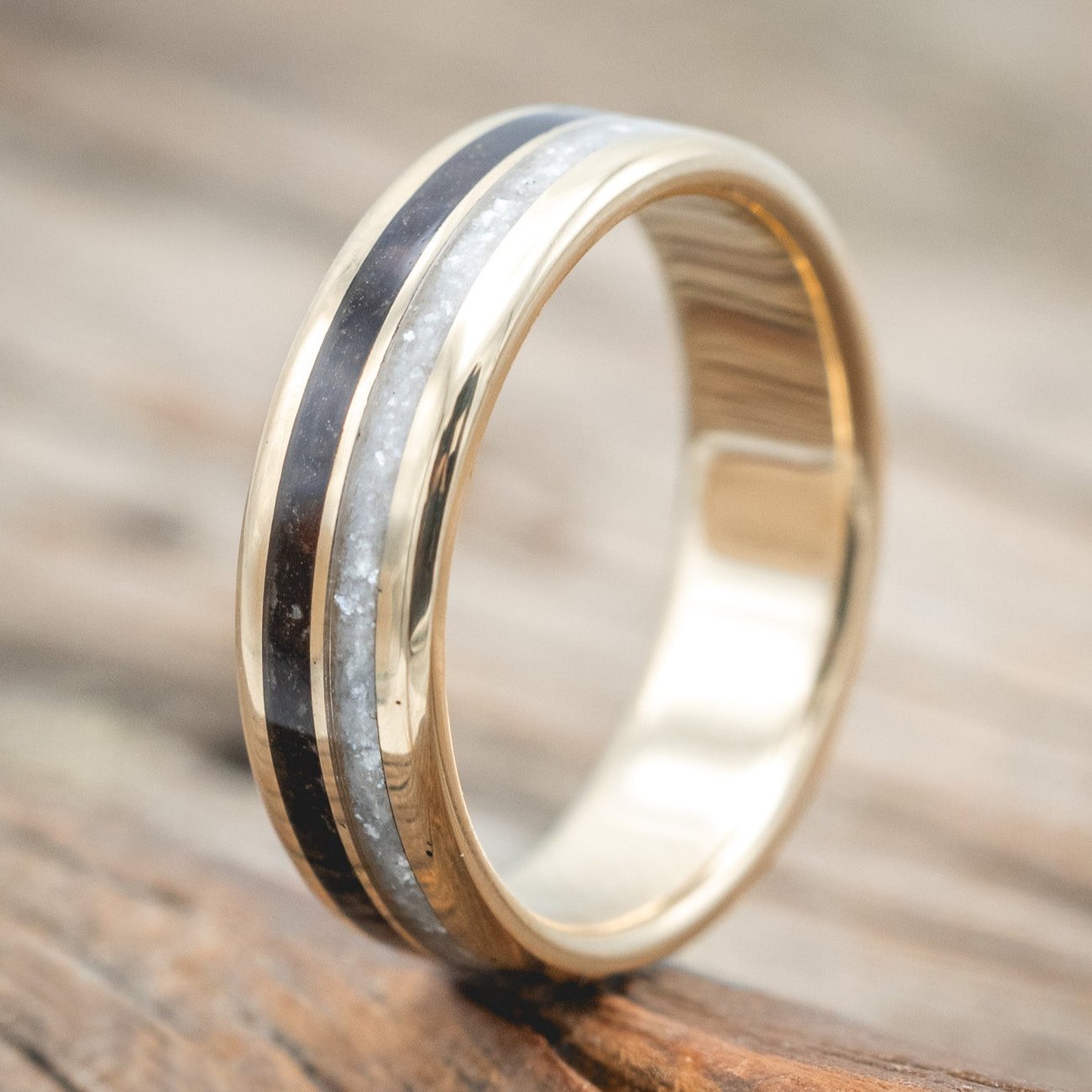 "COSMO" - DIAMOND DUST & COFFEE WEDDING BAND-Staghead Designs