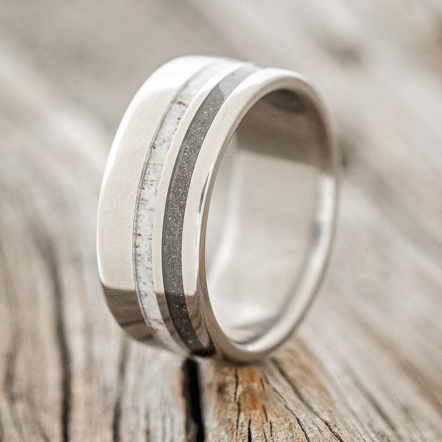 "COSMO" - PYRITE & ANTLER WEDDING RING-1