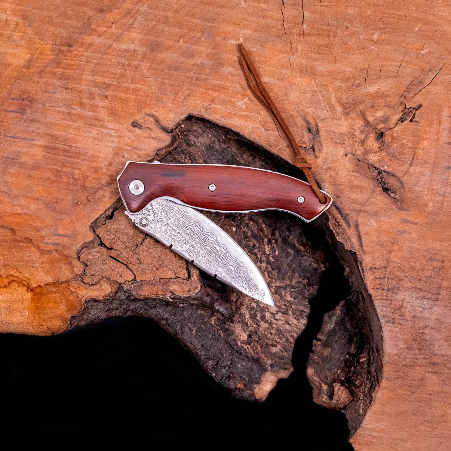 CUSTOM SANDALWOOD & DAMASCUS STEEL KNIFE-1