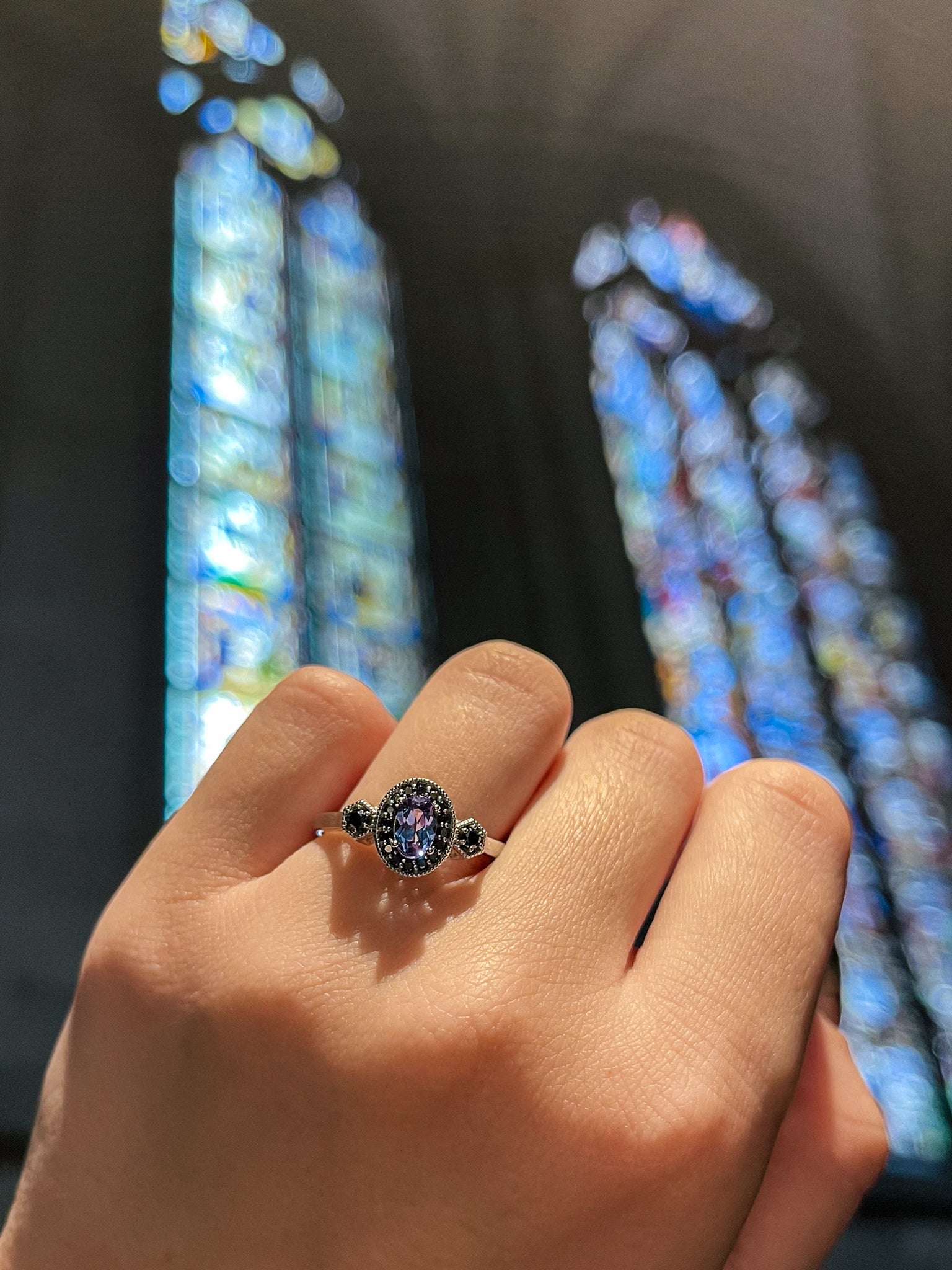 "AMELIA" - OVAL CUT ENGAGEMENT RING WITH DIAMOND HALO & ACCENTS-Staghead Designs