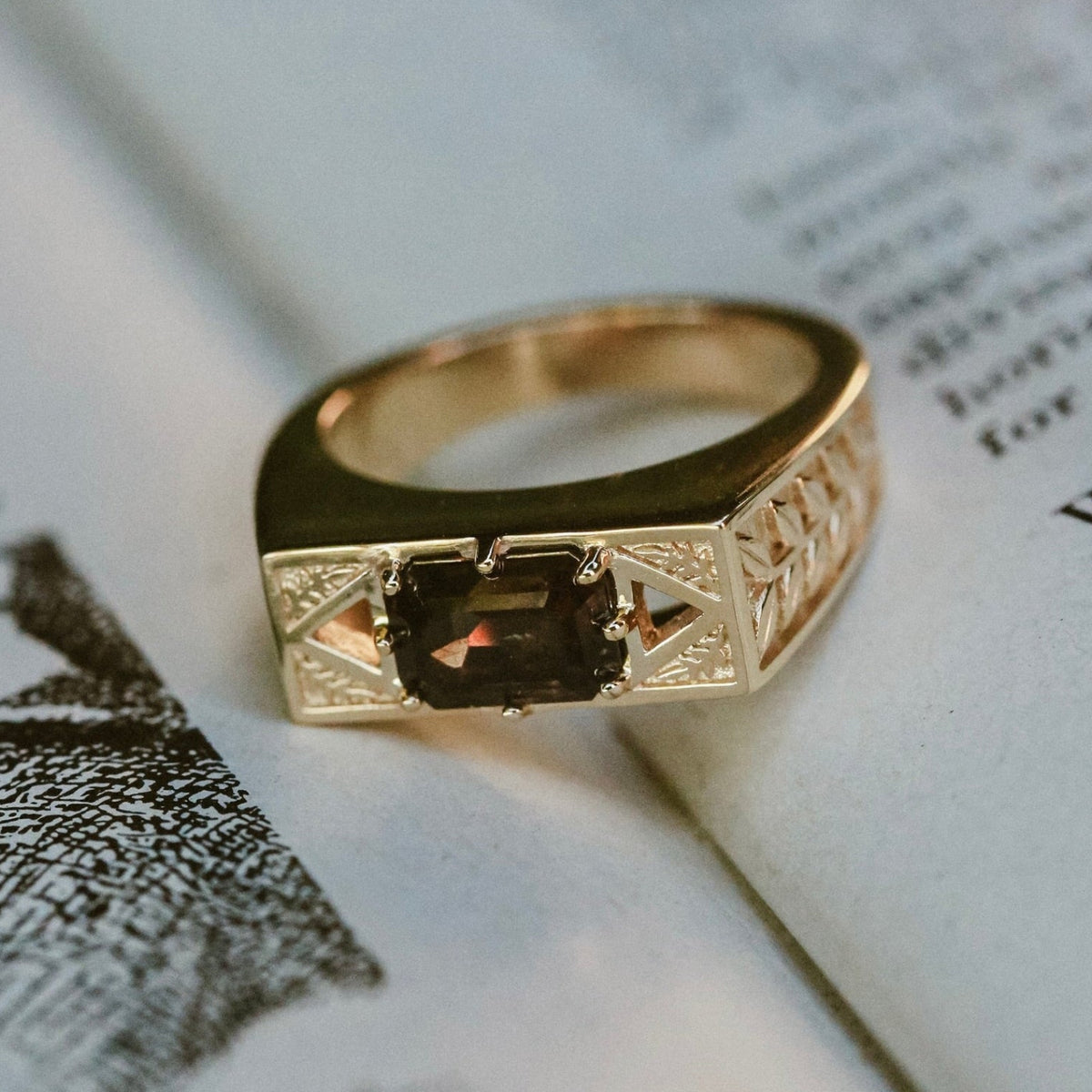 "Flint" - Floral & Fern Accented Style Engagement Ring - Select Your Own Stone-Staghead Designs