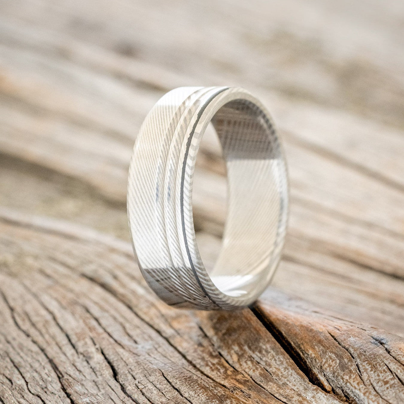 DAMASCUS STEEL WEDDING BAND-1