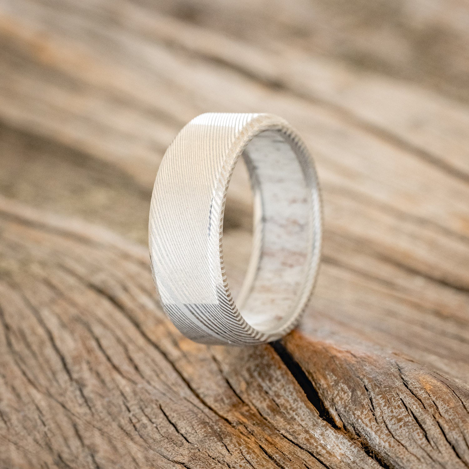 ANTLER LINED WEDDING BAND-14