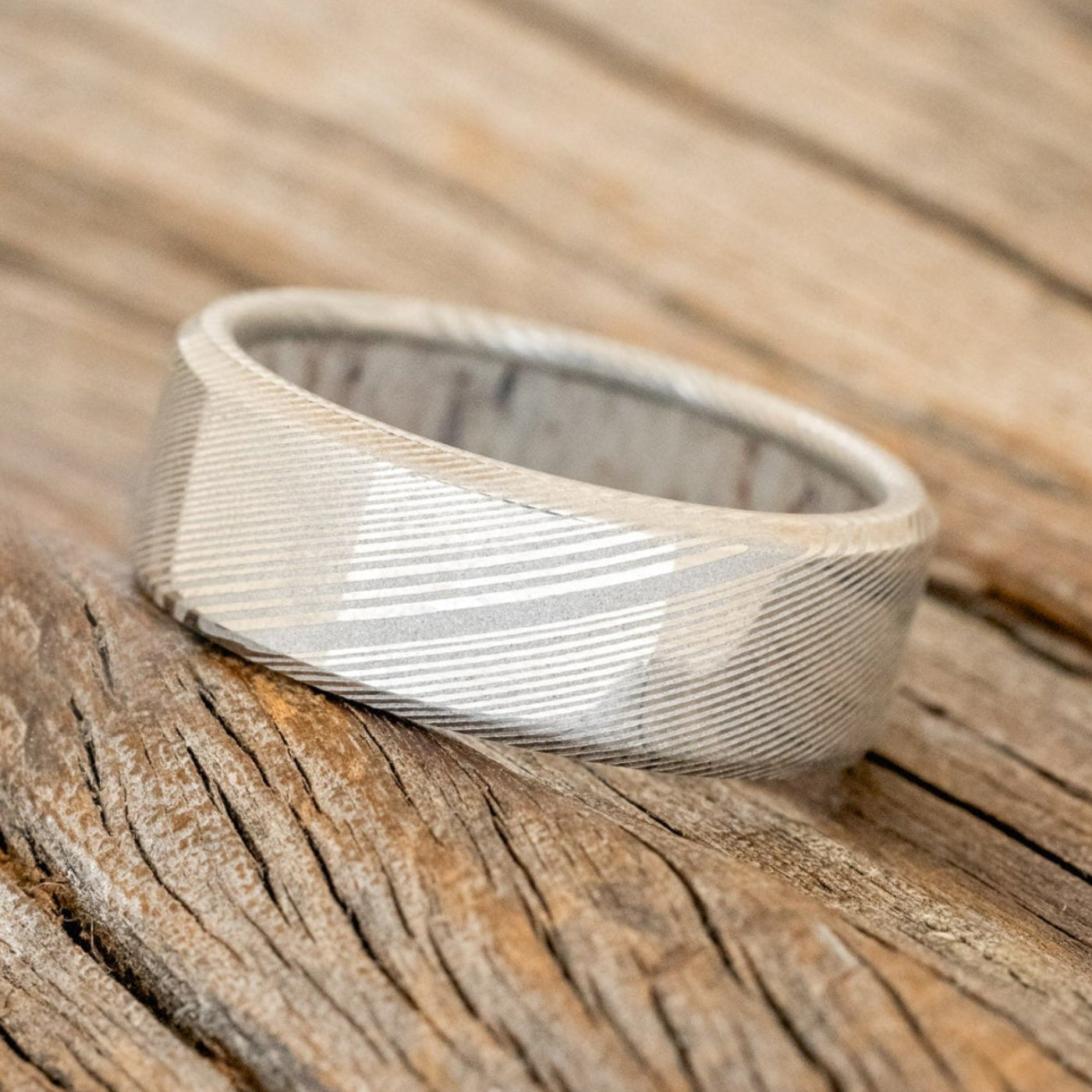 ANTLER LINED WEDDING BAND-18