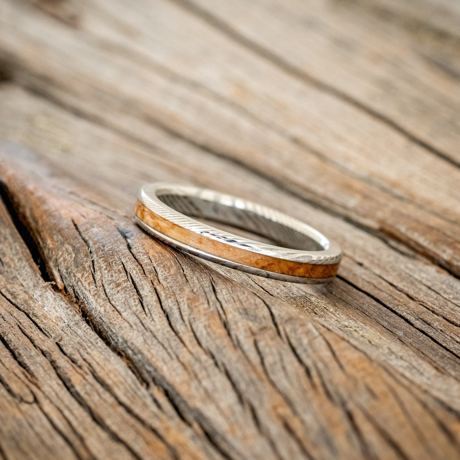 "AUSTIN" - MATCHING SET OF WHISKEY BARREL WEDDING BANDS-17