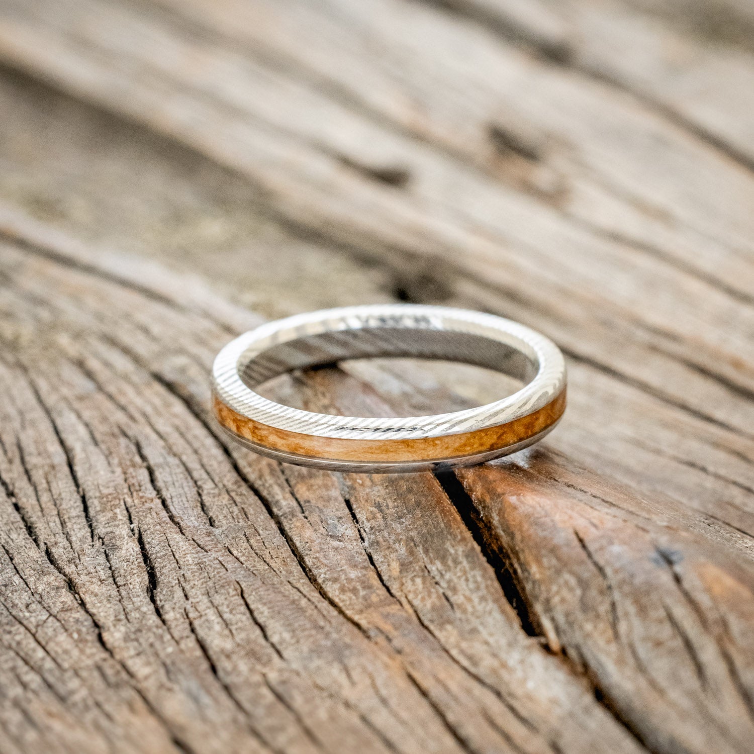 "AUSTIN" - MATCHING SET OF WHISKEY BARREL WEDDING BANDS-18
