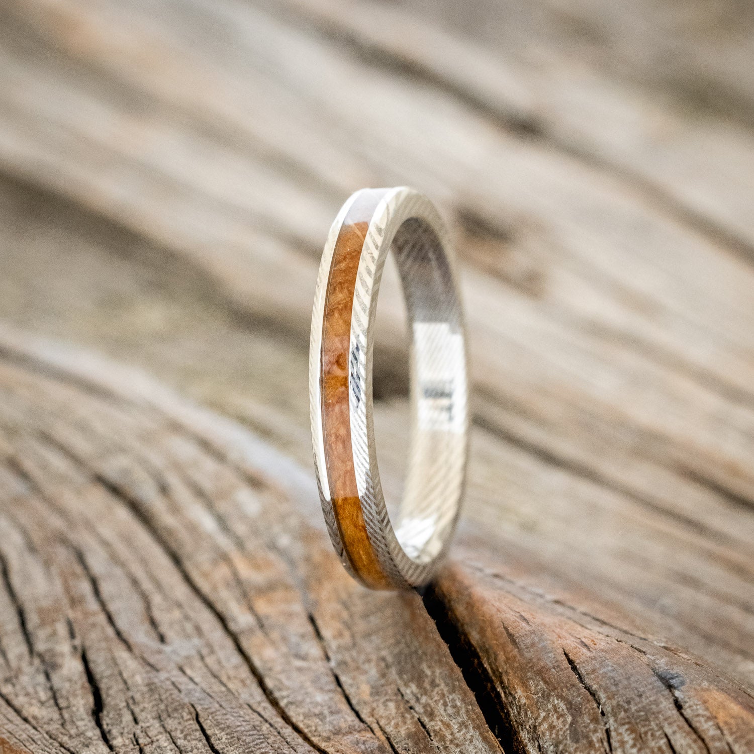 "AUSTIN" - MATCHING SET OF WHISKEY BARREL WEDDING BANDS-16