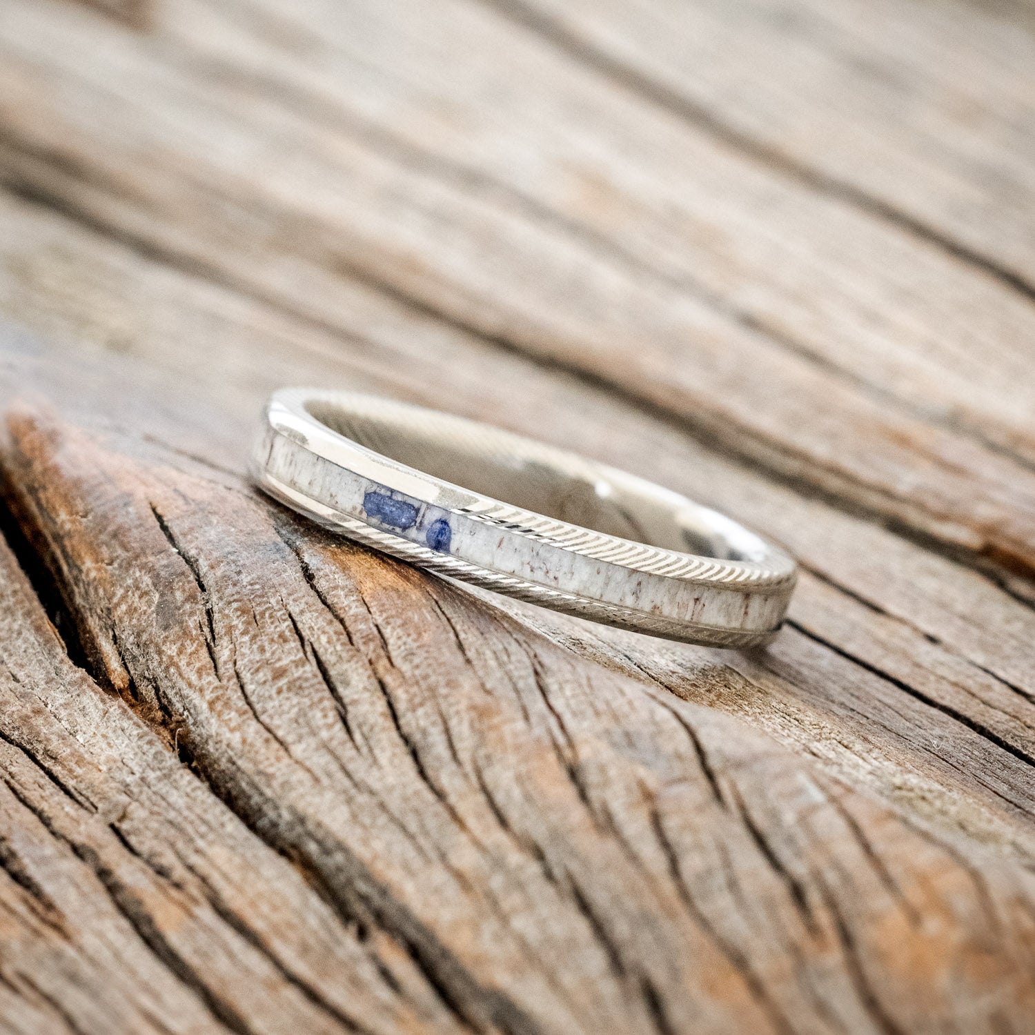 "ETERNA" - ANTLER & LAPIS LAZULI STACKING BAND-5
