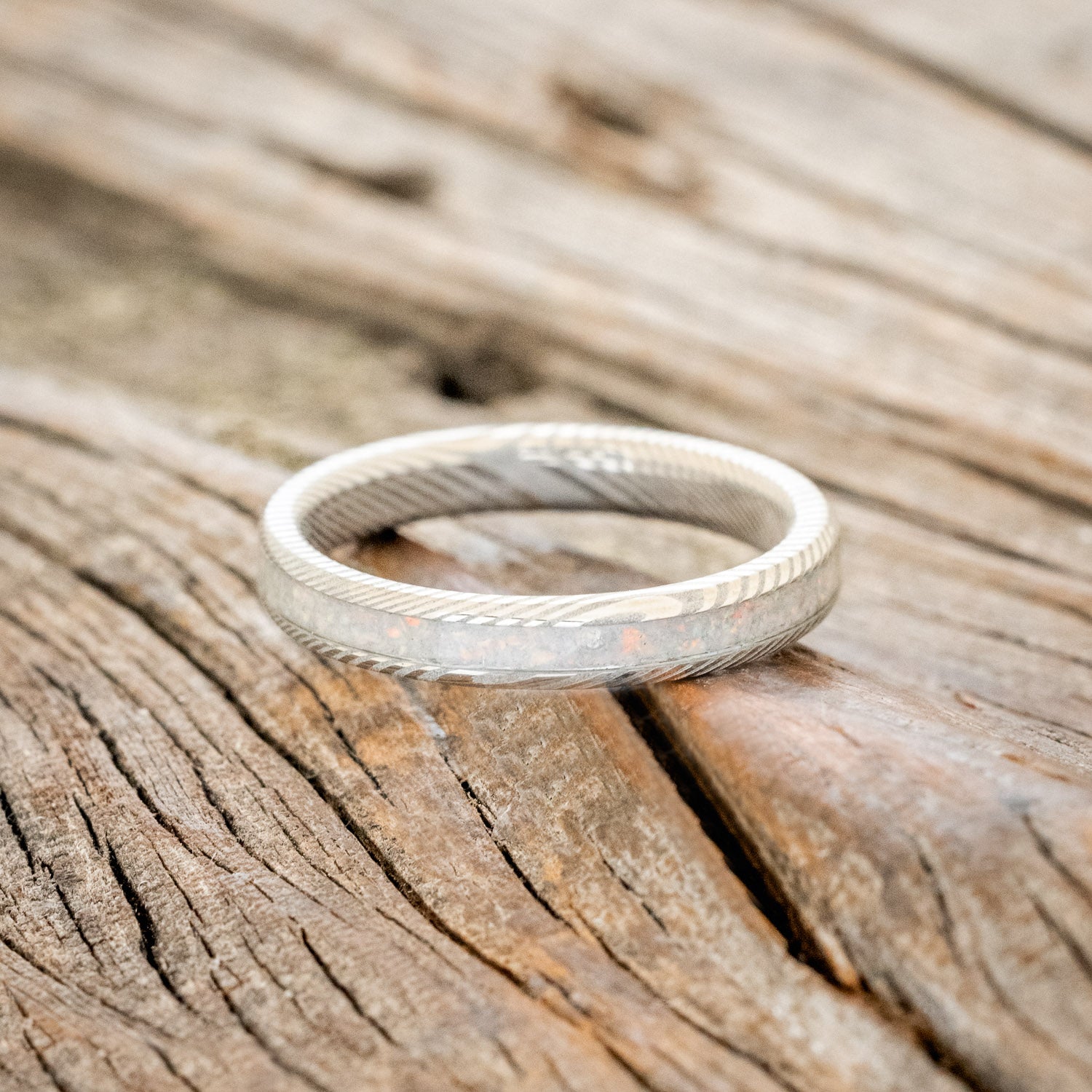 "ETERNA" - FIRE & ICE OPAL STACKING BAND-12