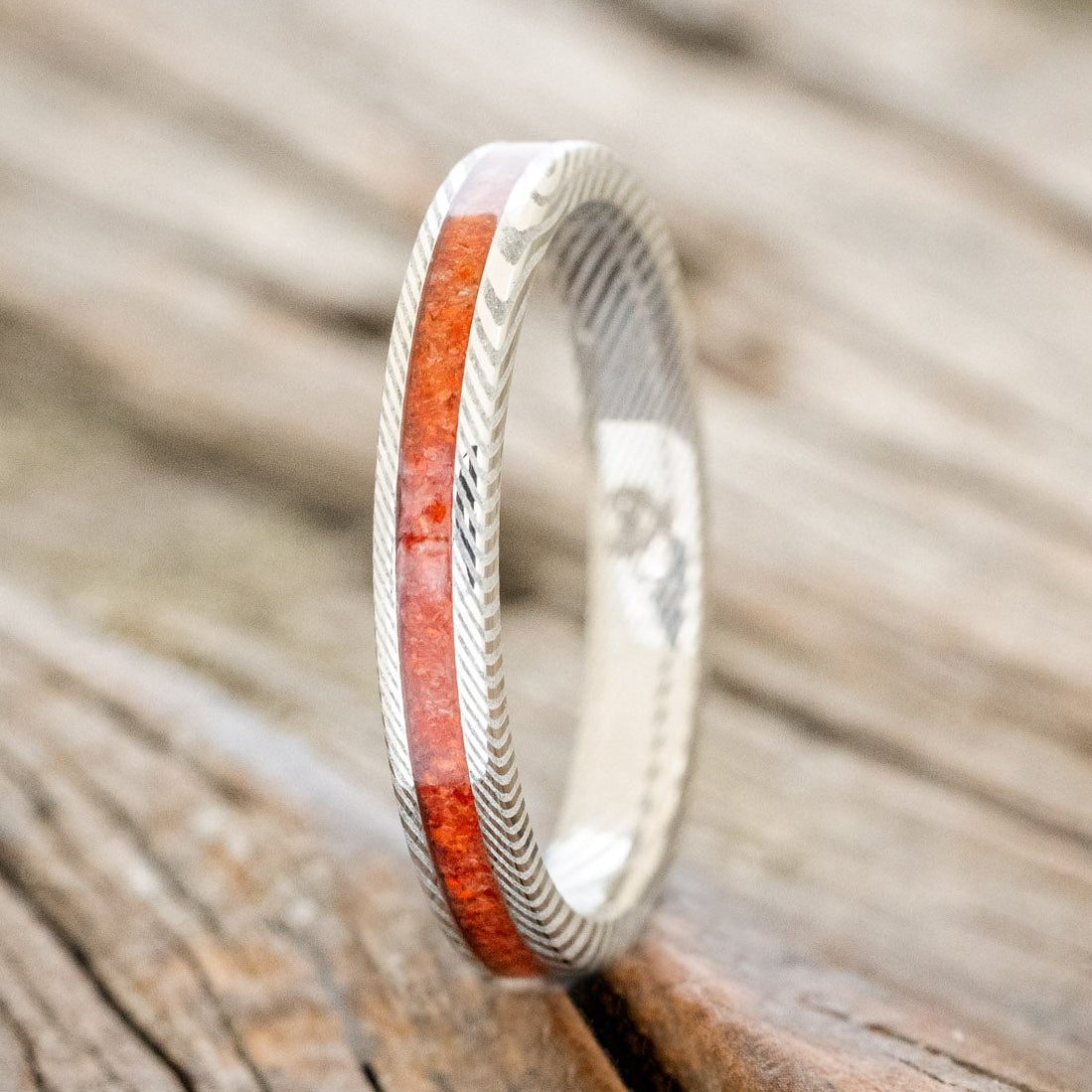 "ETERNA" - RUBY RED OPAL STACKING BAND-4