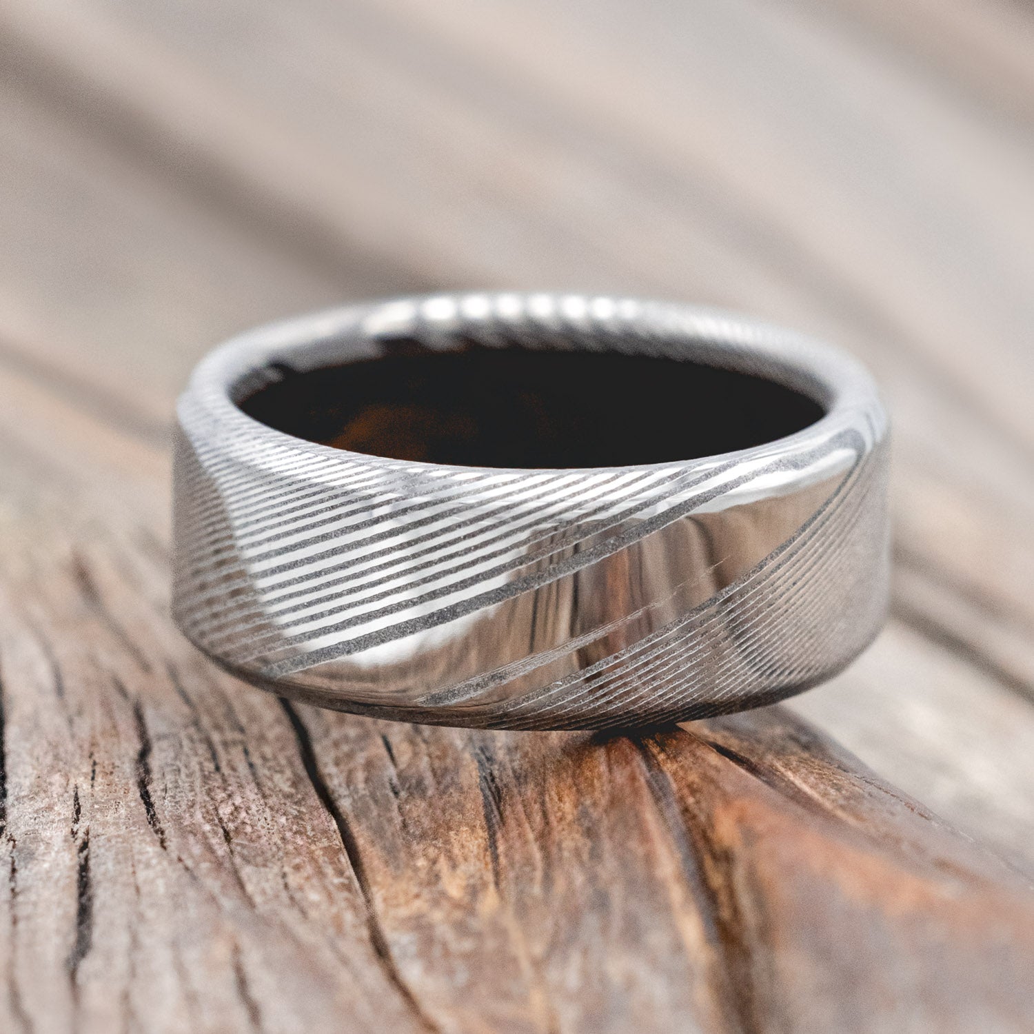 IRONWOOD LINED WEDDING BAND-Staghead Designs