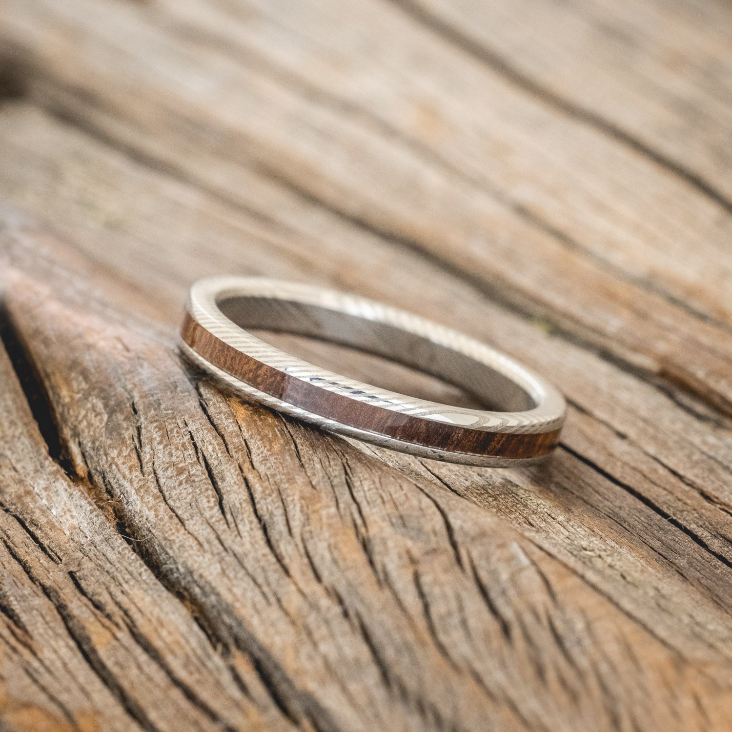 "ETERNA" - IRONWOOD STACKING WEDDING BAND-6