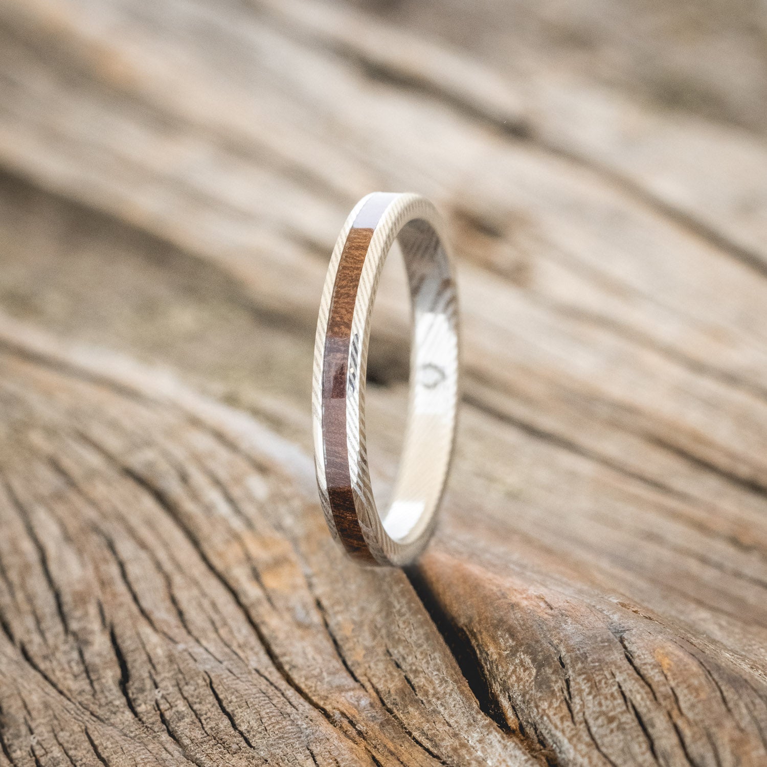 "ETERNA" - IRONWOOD STACKING WEDDING BAND-5