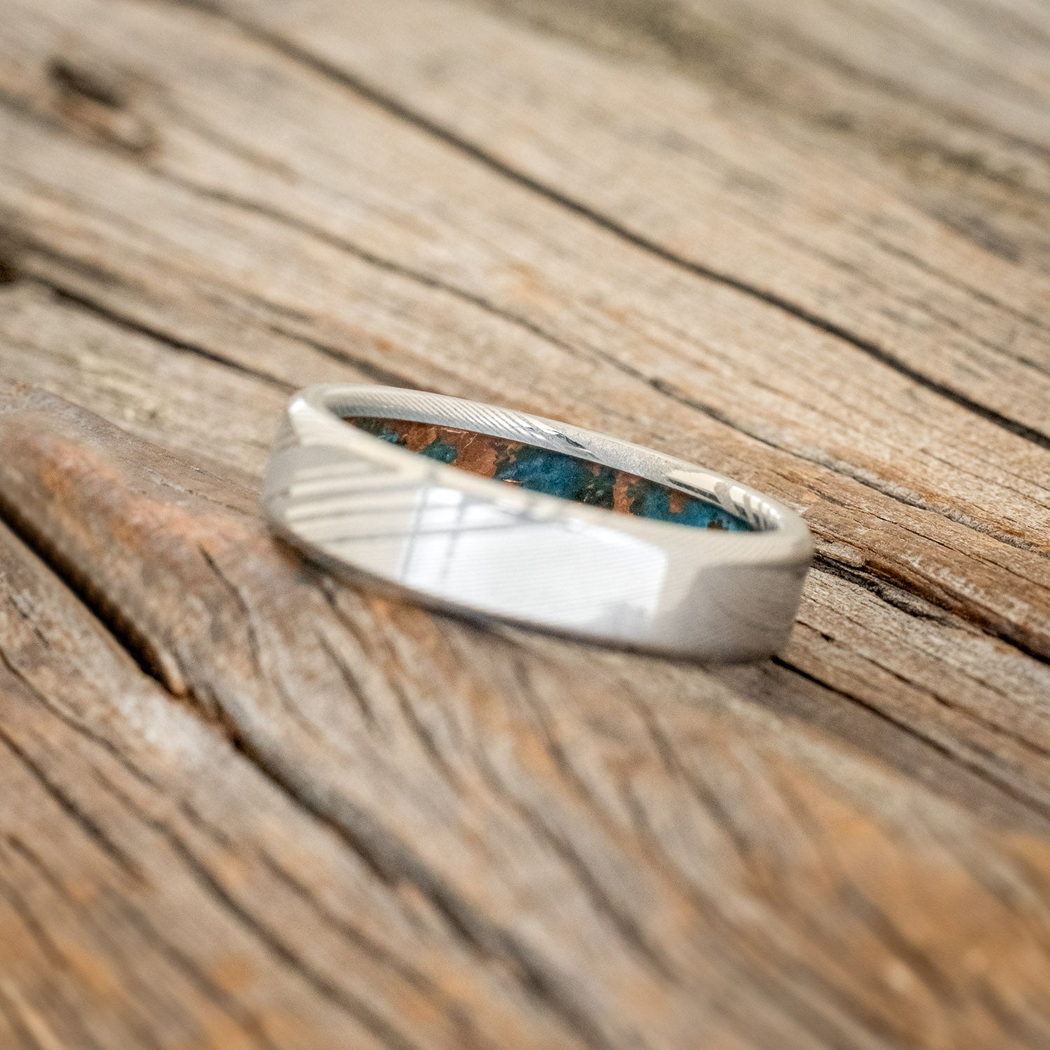 PATINA COPPER LINED WEDDING BAND-17