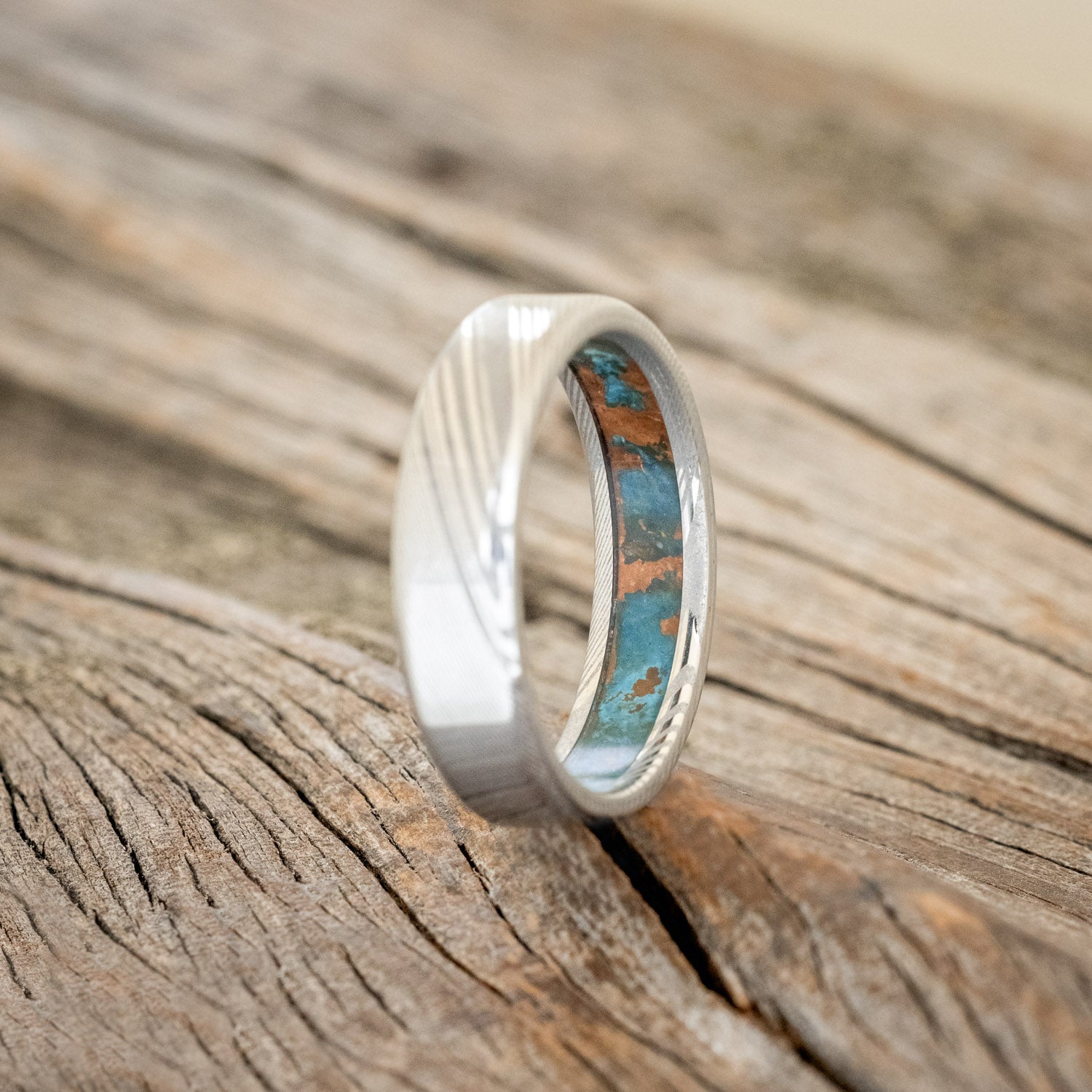 PATINA COPPER LINED WEDDING BAND-16