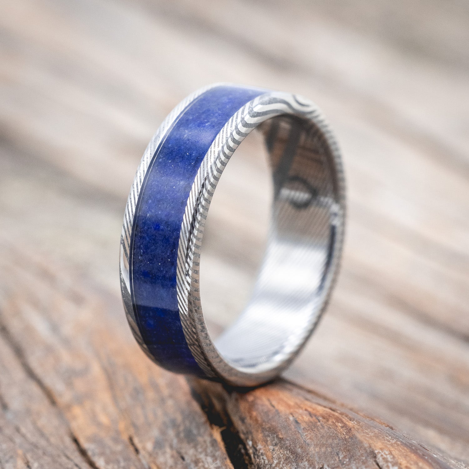 "RAINIER" - LAPIS LAZULI WEDDING BAND-Staghead Designs