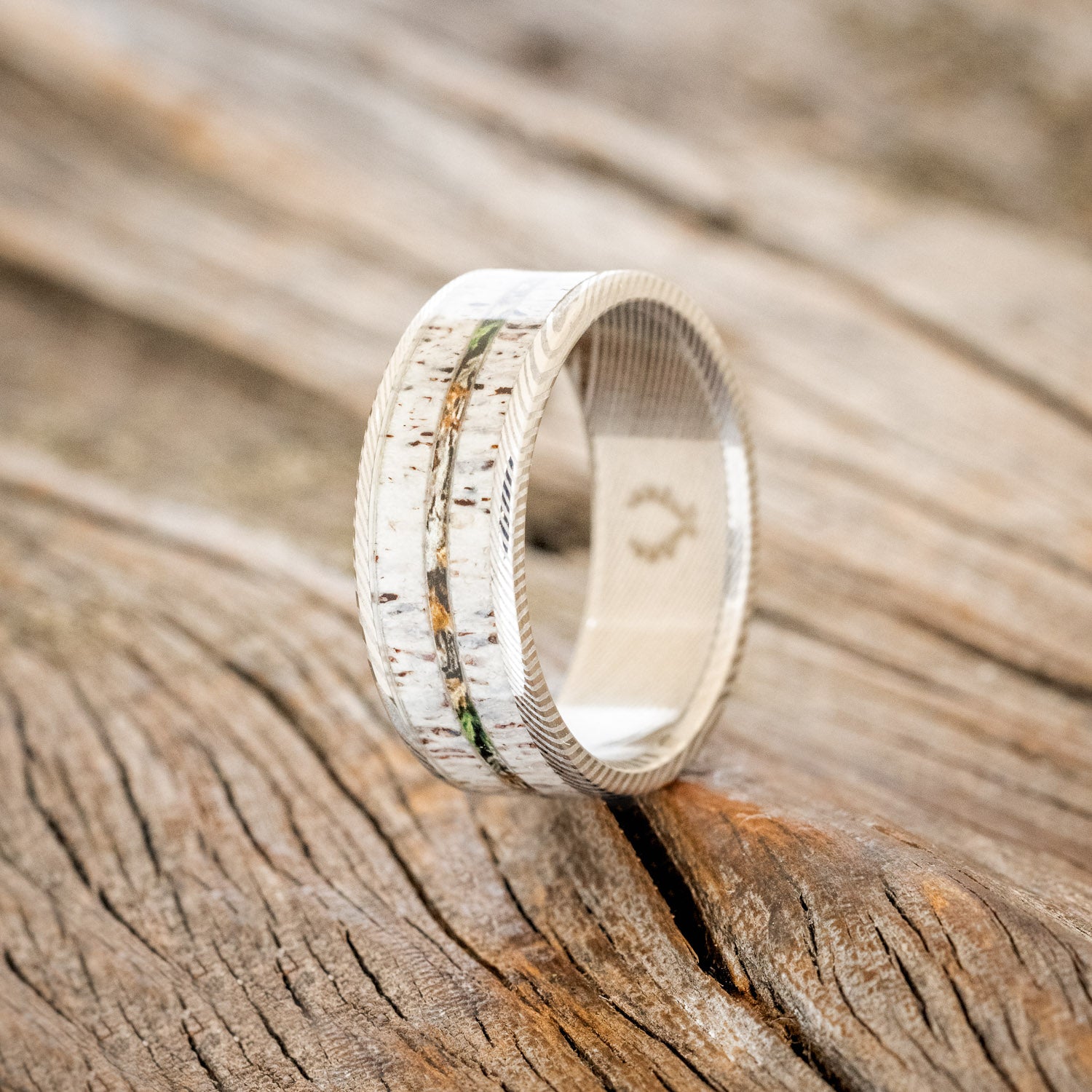 "RAINIER" - ELK ANTLER & CAMO WEDDING BAND-4