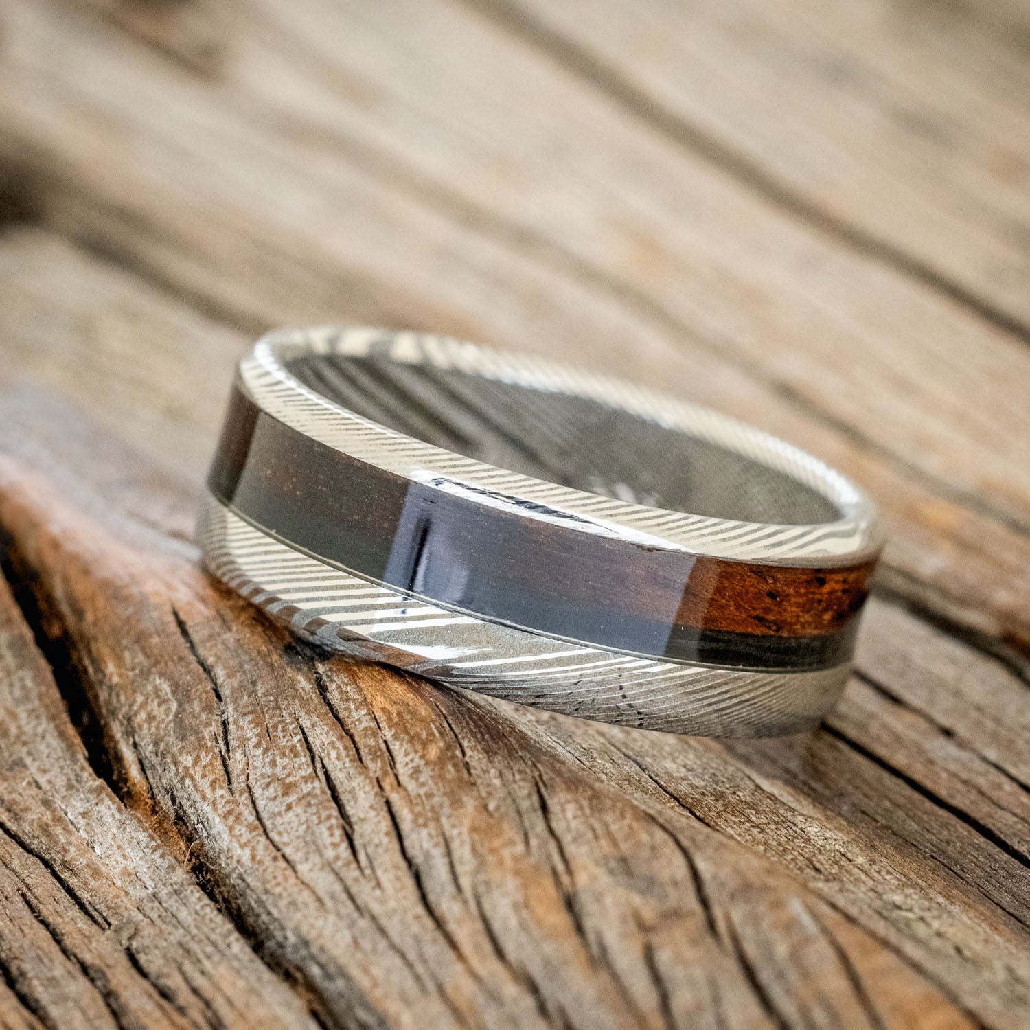 "TANNER" - KOA WOOD & CARBON FIBER WEDDING BAND-8
