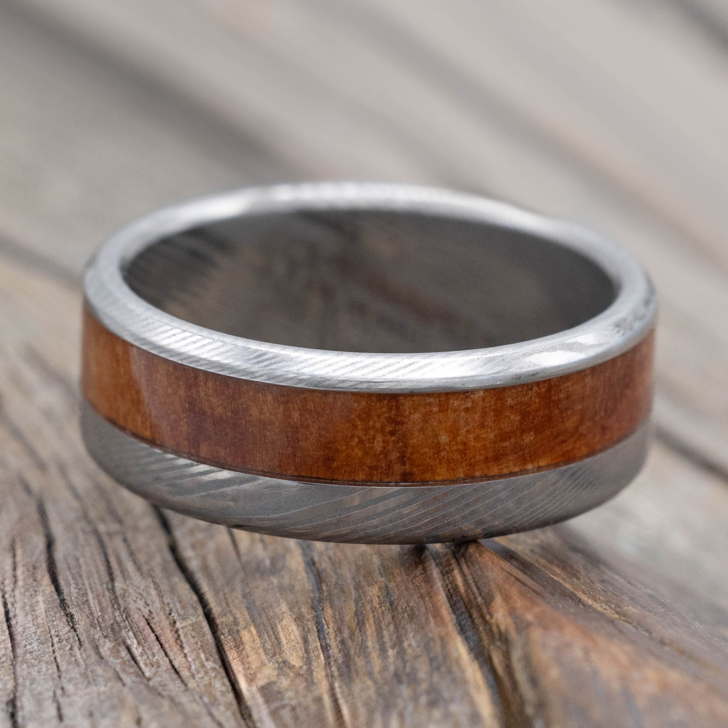 "TANNER" - REDWOOD WEDDING BAND-Staghead Designs
