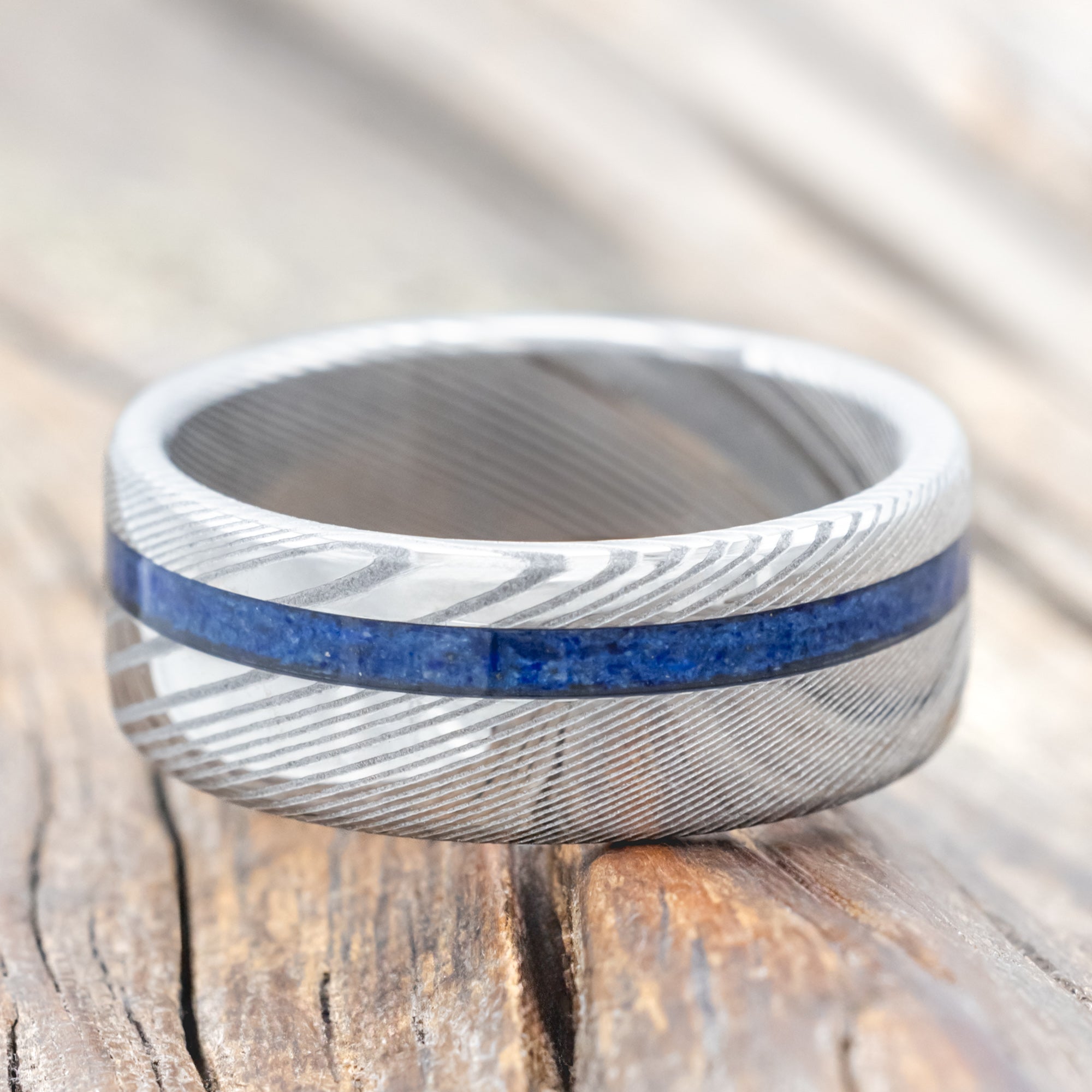 "VERTIGO" - LAPIS LAZULI WEDDING BAND-Staghead Designs