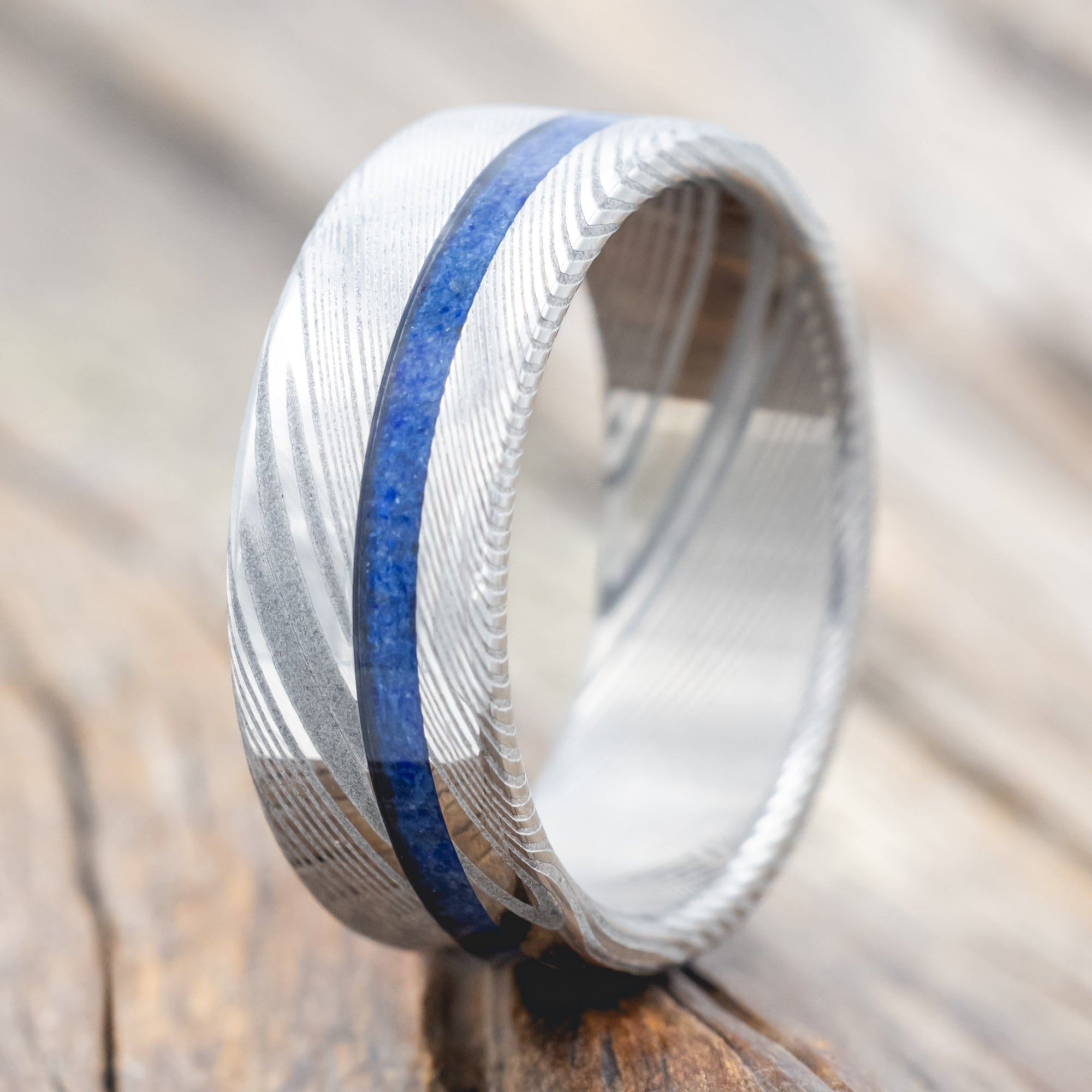 "VERTIGO" - LAPIS LAZULI WEDDING BAND-Staghead Designs