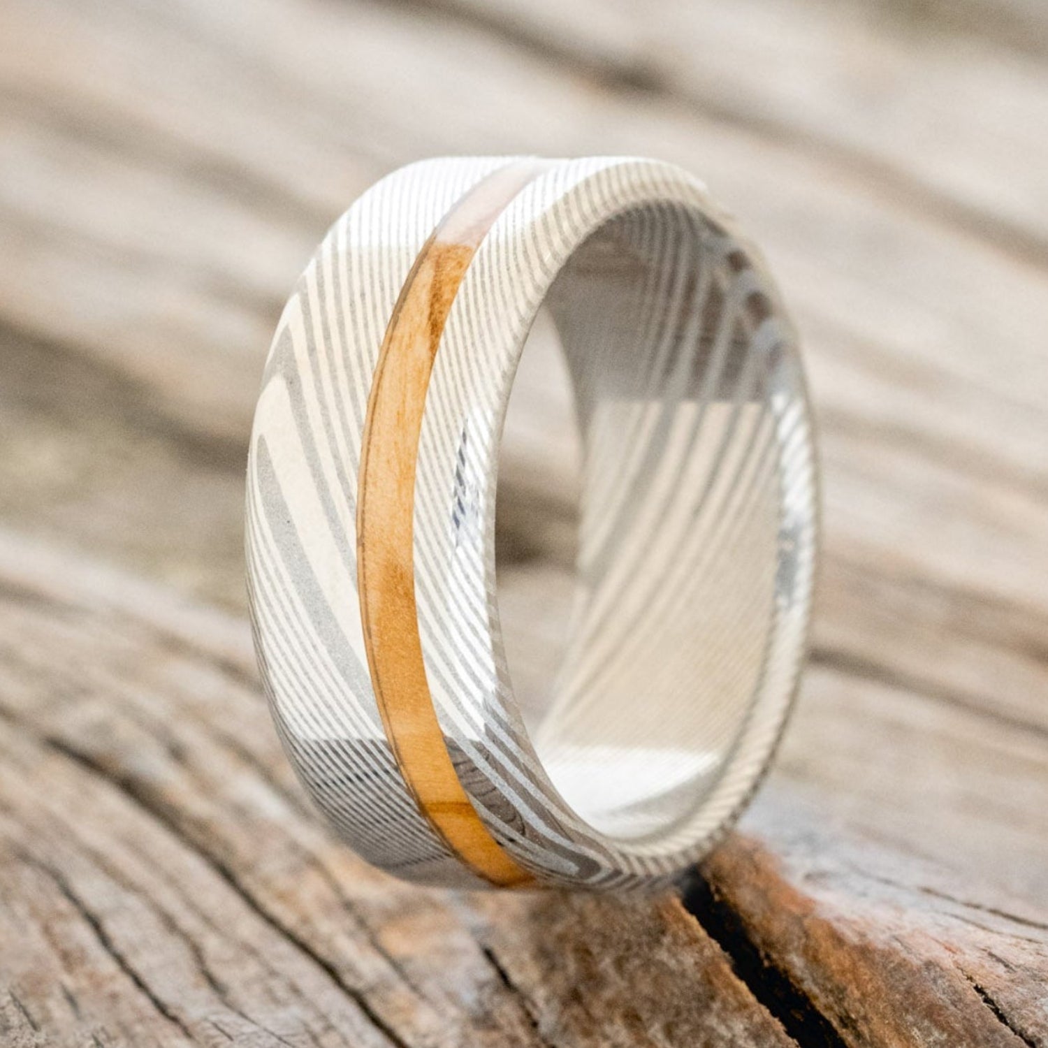 "VERTIGO" - BETHLEHEM OLIVE WOOD WEDDING BAND-10