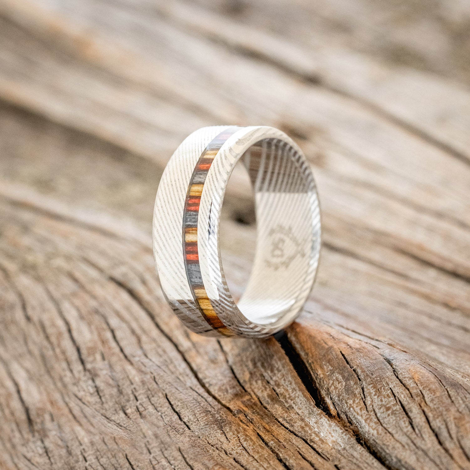 "VERTIGO" - RED, GREY & BROWN BIRCH WOOD WEDDING BAND-4